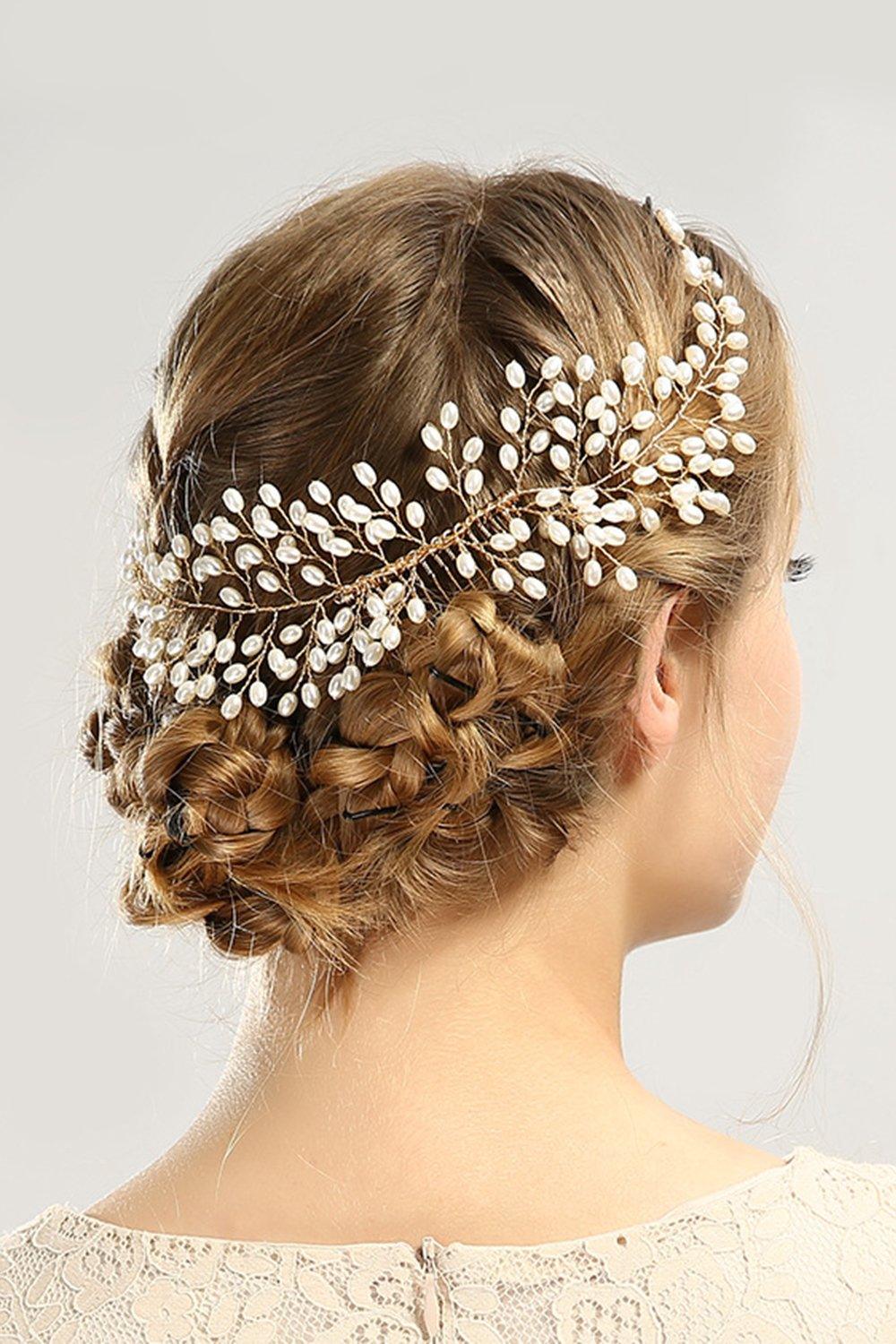 Alloy Hair Combs with Pearls CH0410 - COCOMELODY