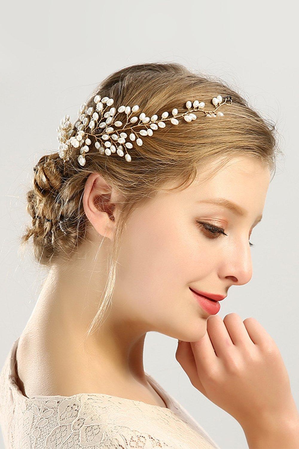 Alloy Hair Combs with Pearls CH0410 - COCOMELODY