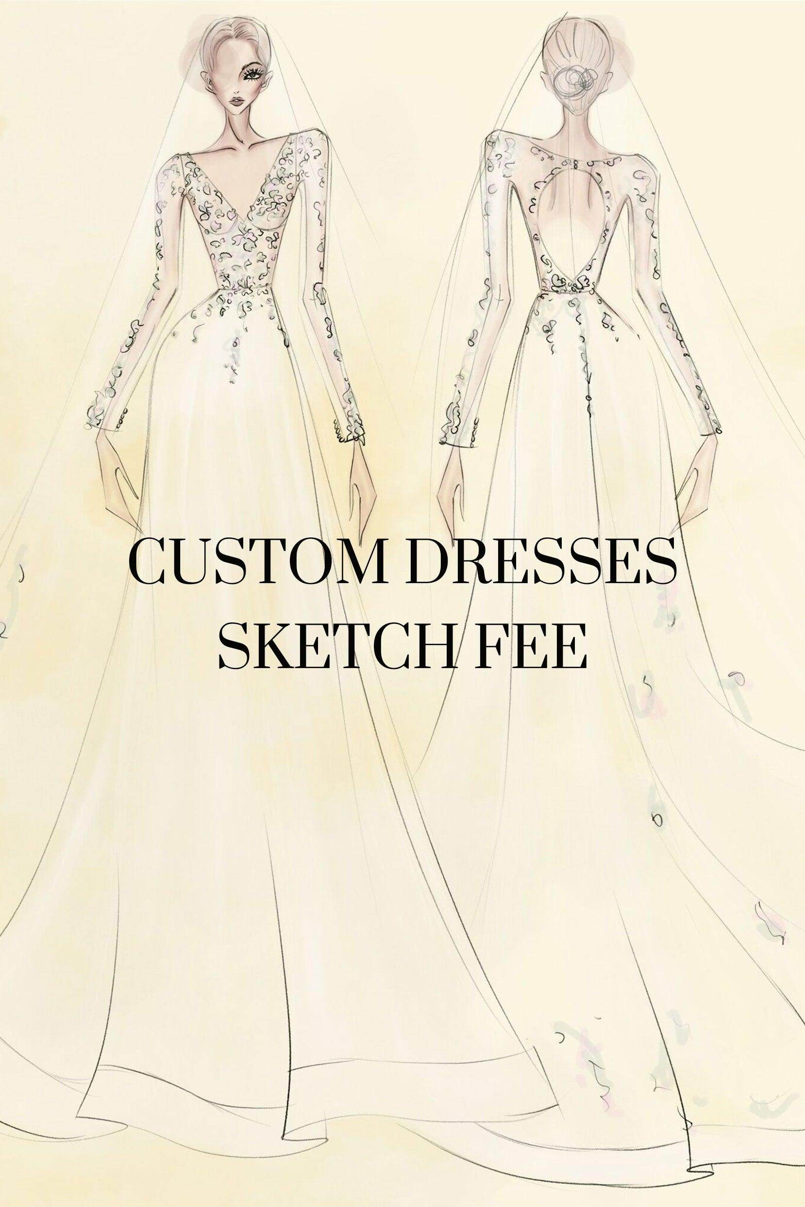 Custom Dresses Sketch Fee CI0020001 - COCOMELODY