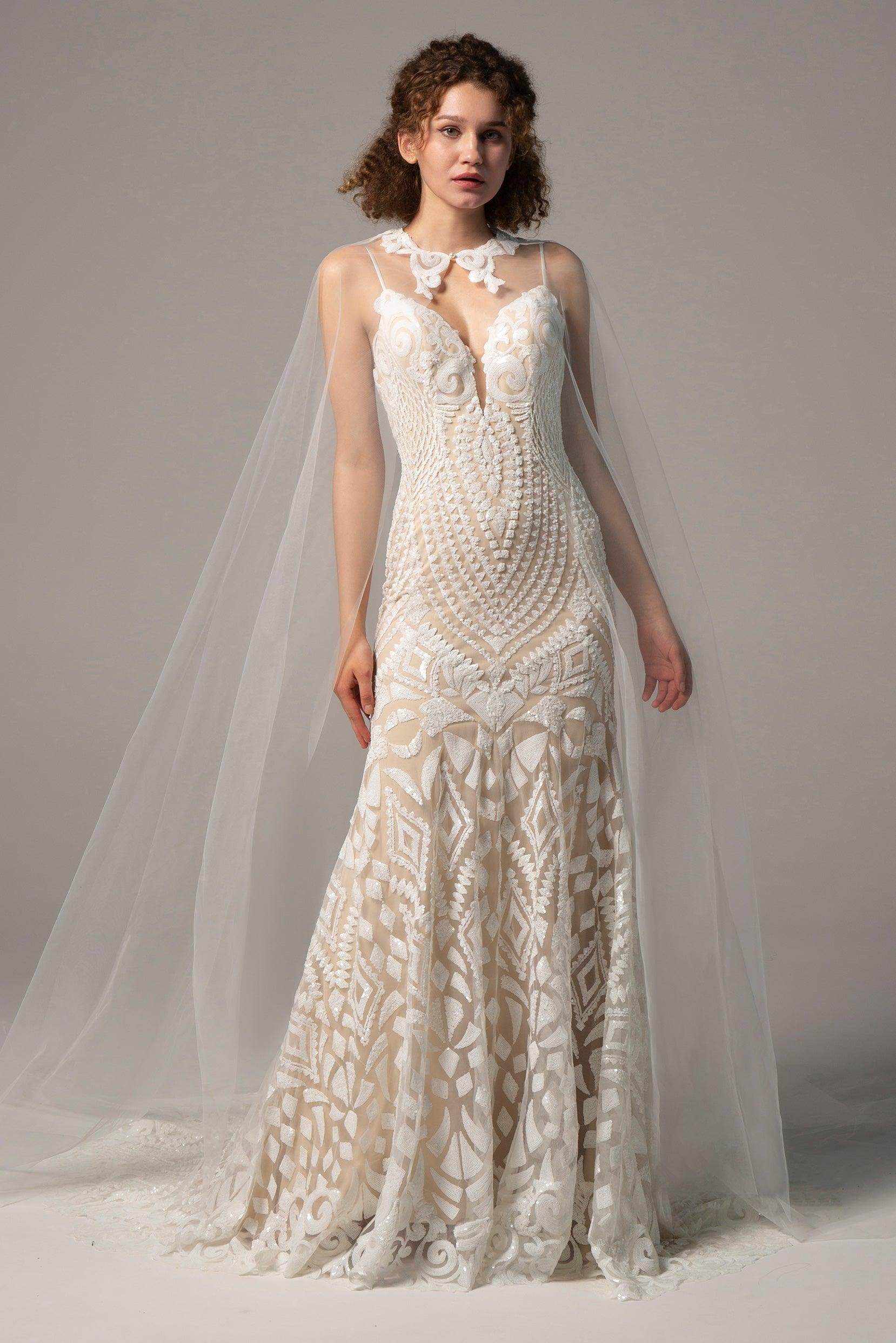 Elegant Tulle Wedding Wrap with Appliques CJ0079 - COCOMELODY