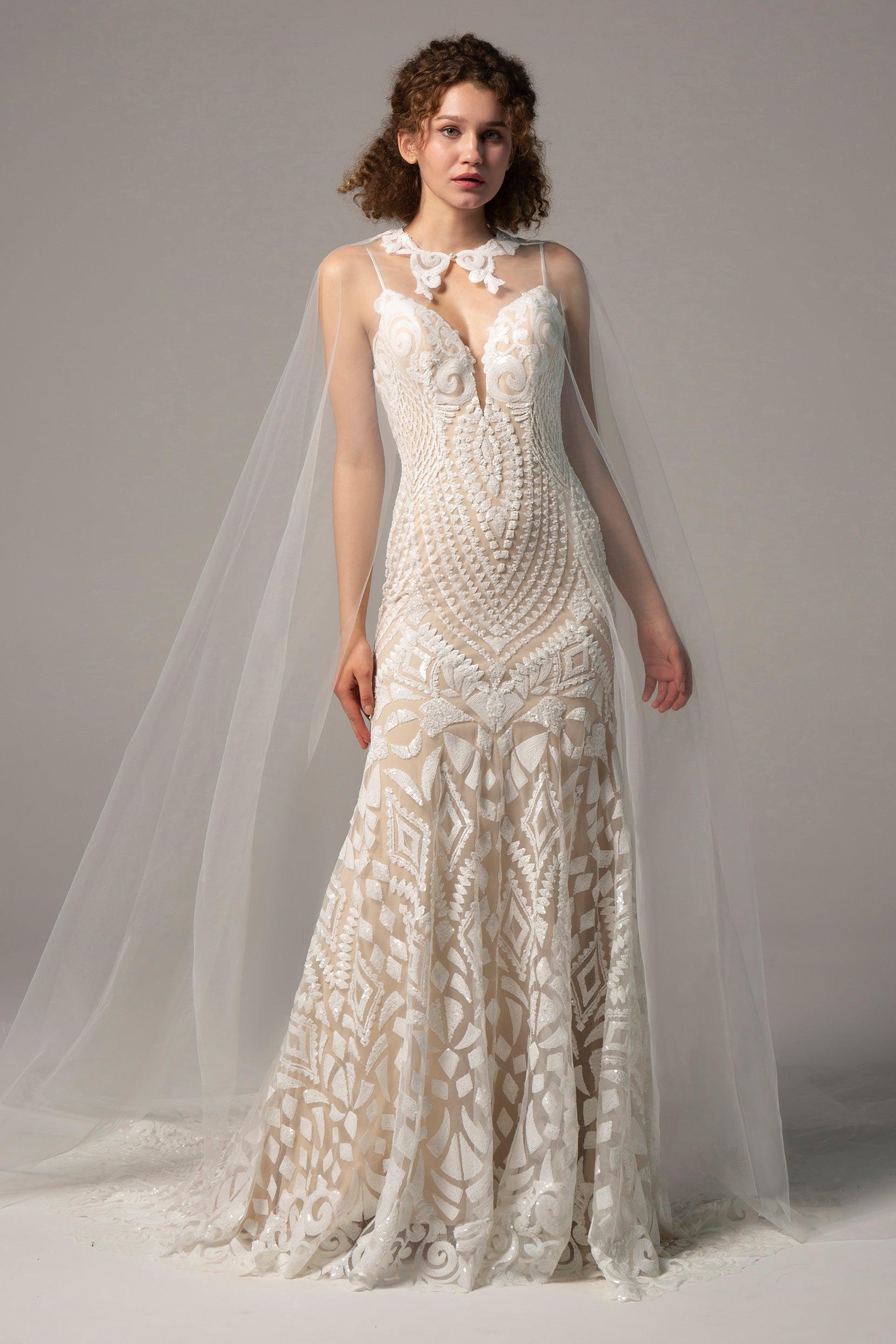 Elegant Tulle Wedding Wrap with Appliques CJ0079 - COCOMELODY