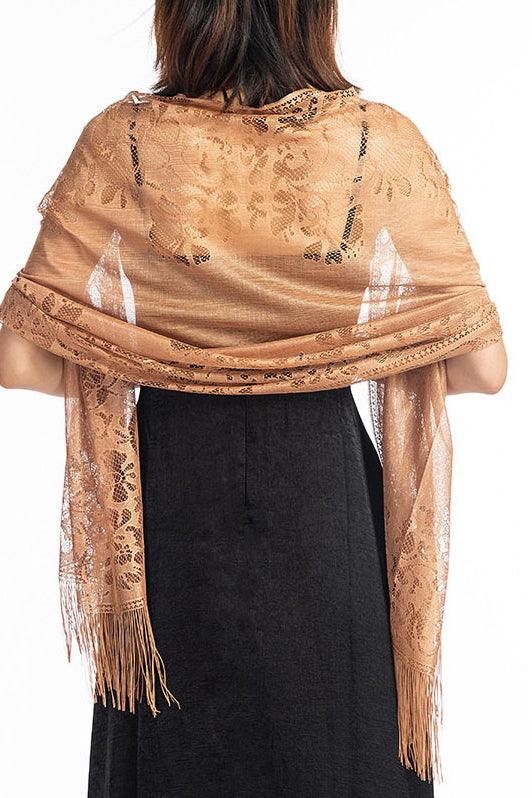 Lace Shawl with Tassels CJ0101 - COCOMELODY