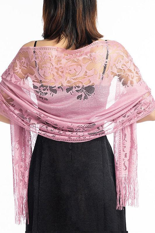Lace Shawl with Tassels CJ0101 - COCOMELODY