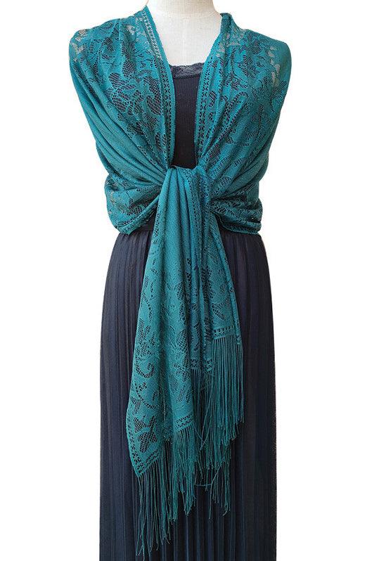 Lace Shawl with Tassels CJ0101 - COCOMELODY