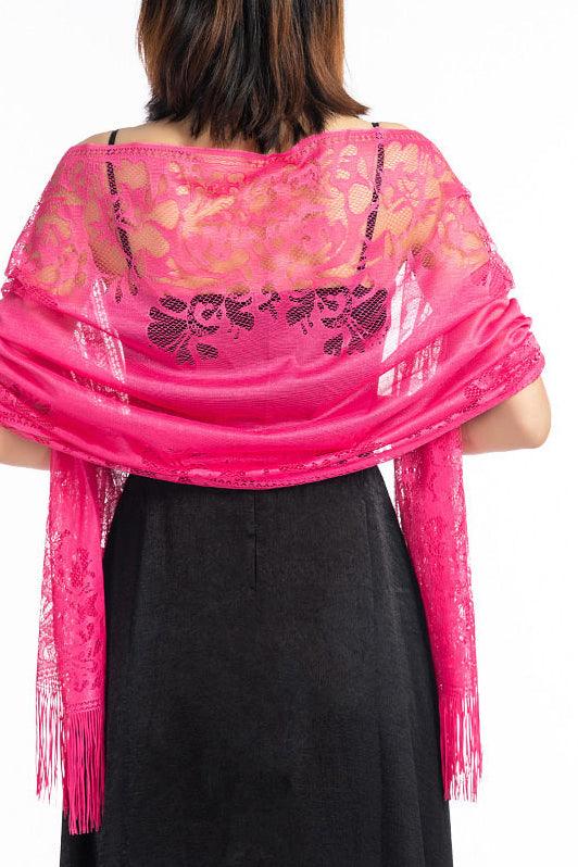Lace Shawl with Tassels CJ0101 - COCOMELODY