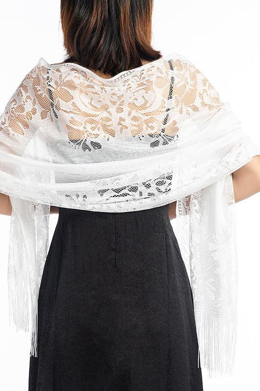 Lace Shawl with Tassels CJ0101 - COCOMELODY