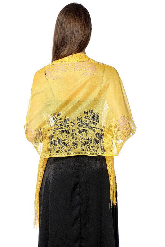 Lace Shawl with Tassels CJ0101 - COCOMELODY