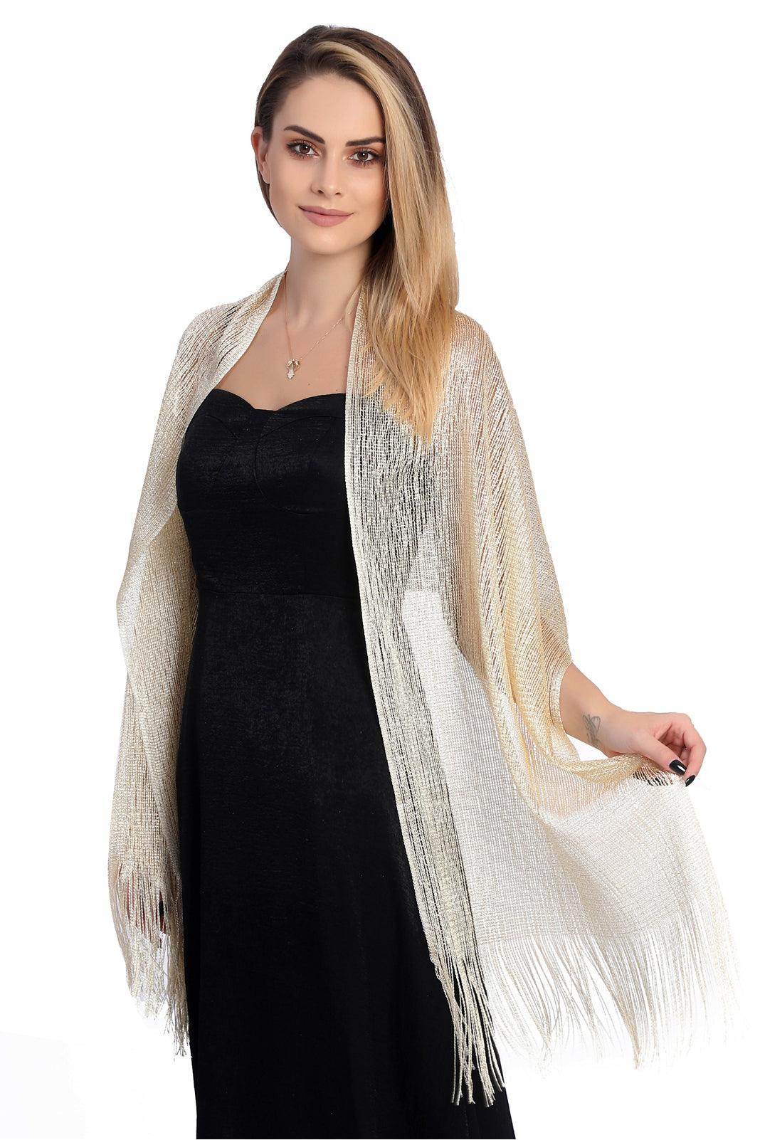 Polyester Shawl with Tassels CJ0102 - COCOMELODY
