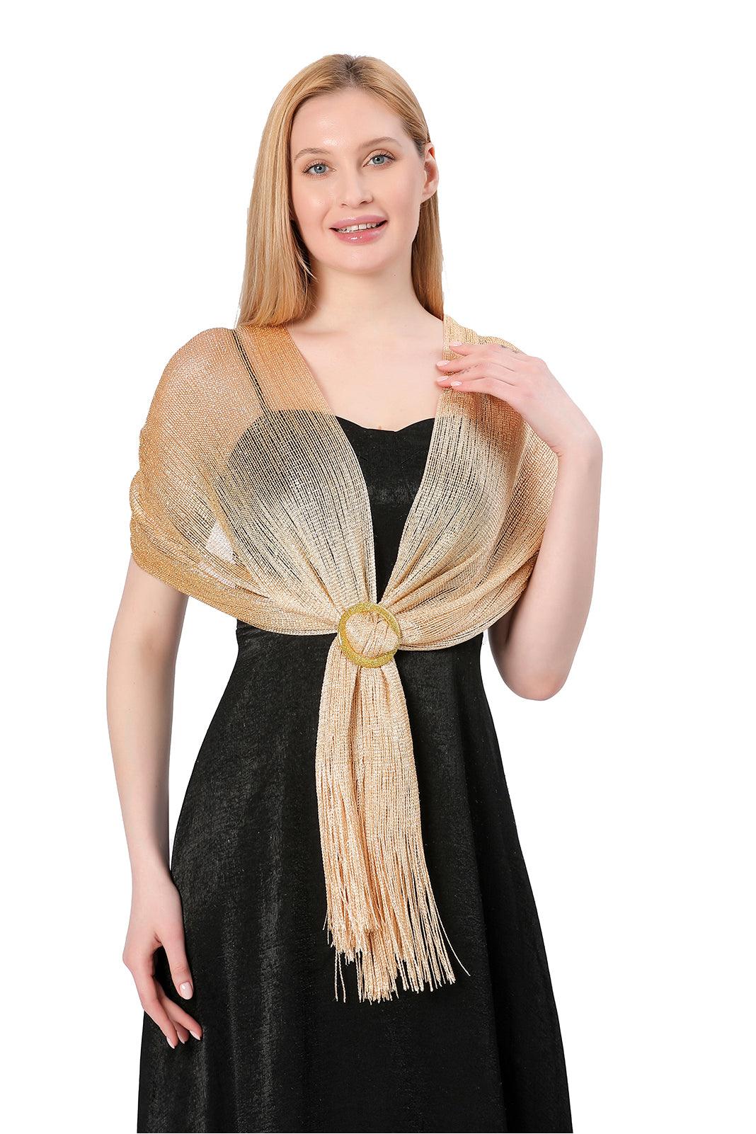 Polyester Shawl with Tassels Clasp CJ0103 - COCOMELODY