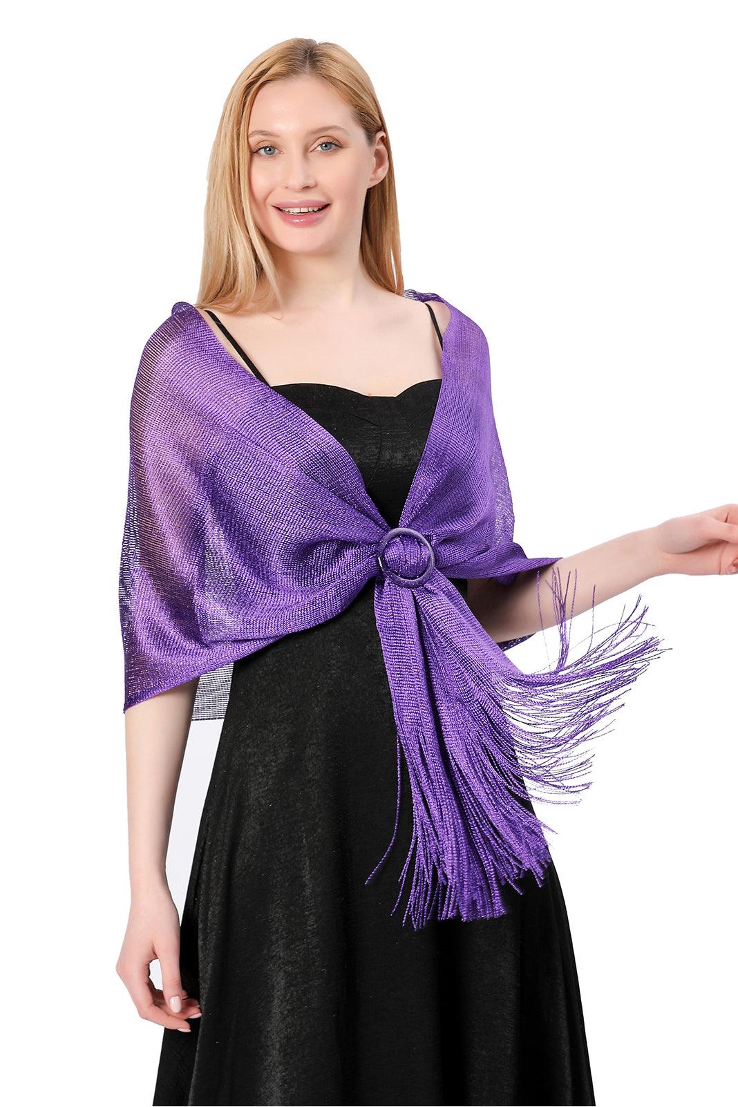 Polyester Shawl with Tassels Clasp CJ0103 - COCOMELODY