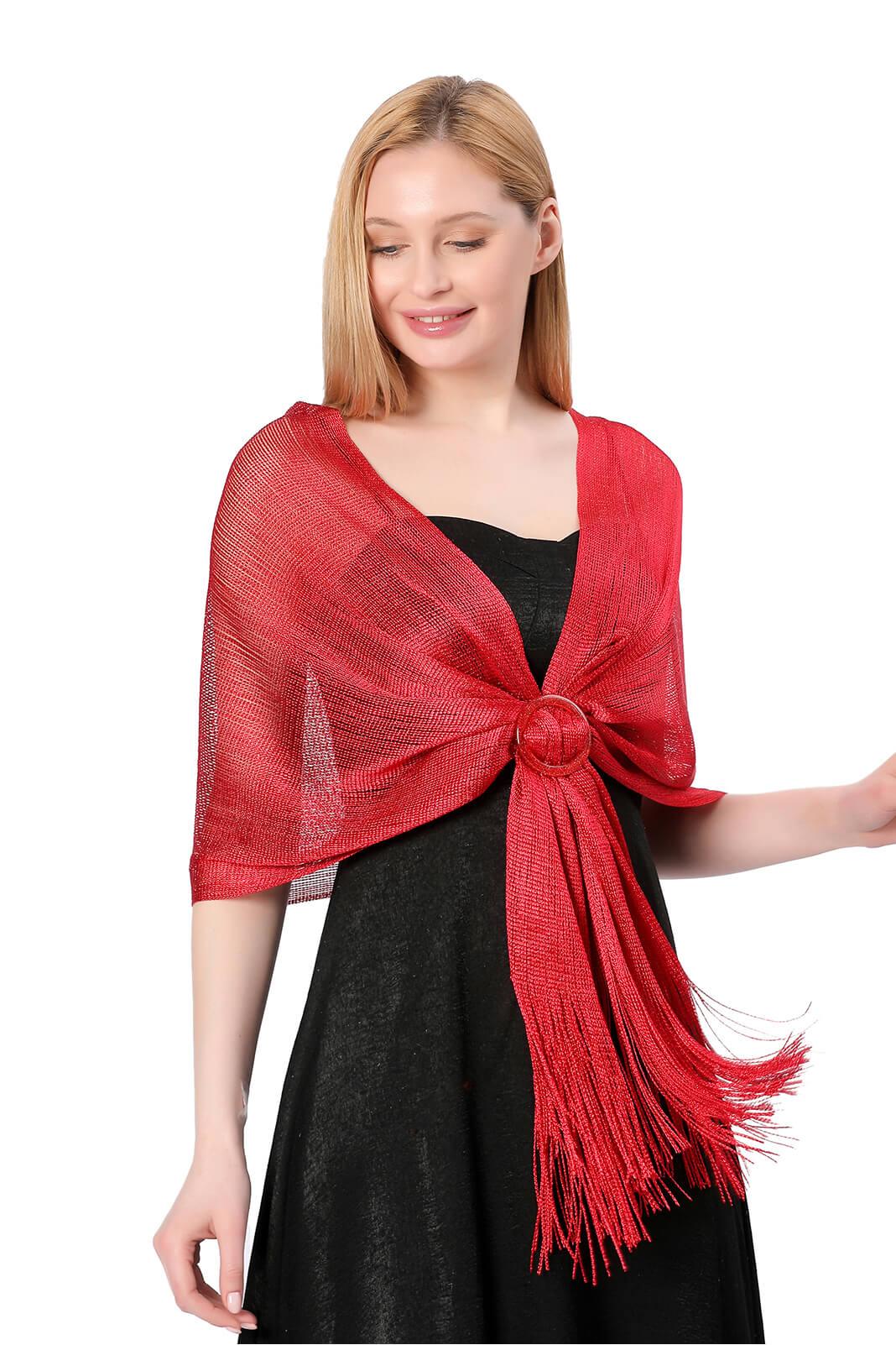 Polyester Shawl with Tassels Clasp CJ0103 - COCOMELODY