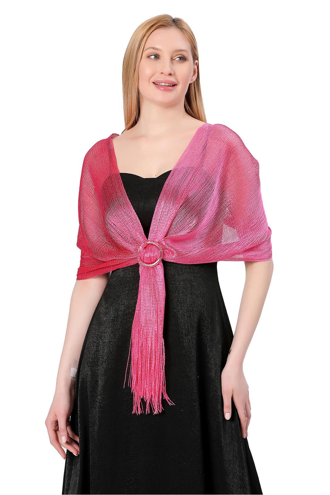 Polyester Shawl with Tassels Clasp CJ0103