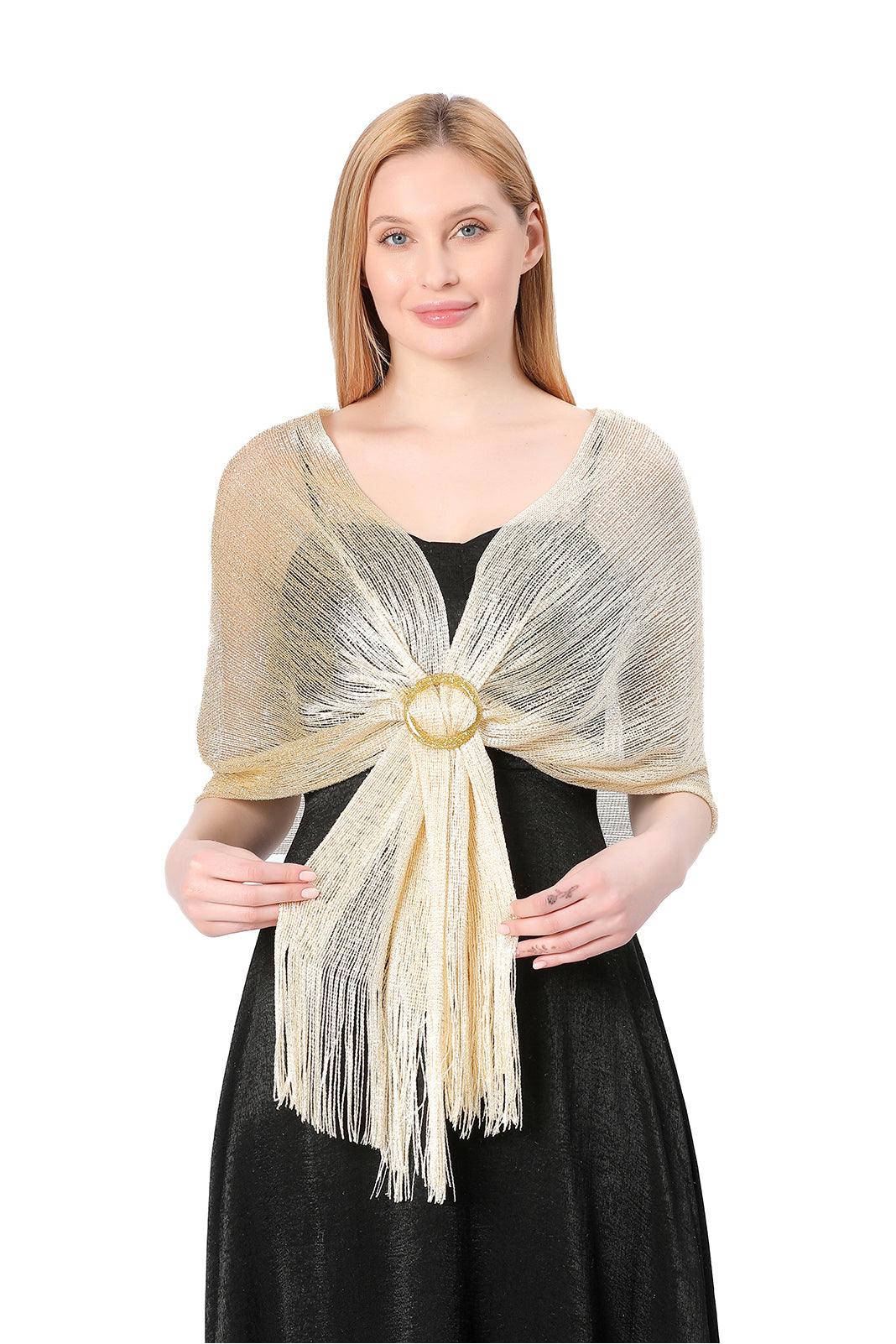 Polyester Shawl with Tassels Clasp CJ0103