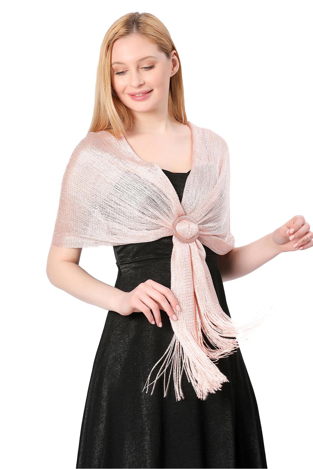 Polyester Shawl with Tassels Clasp CJ0103 - COCOMELODY