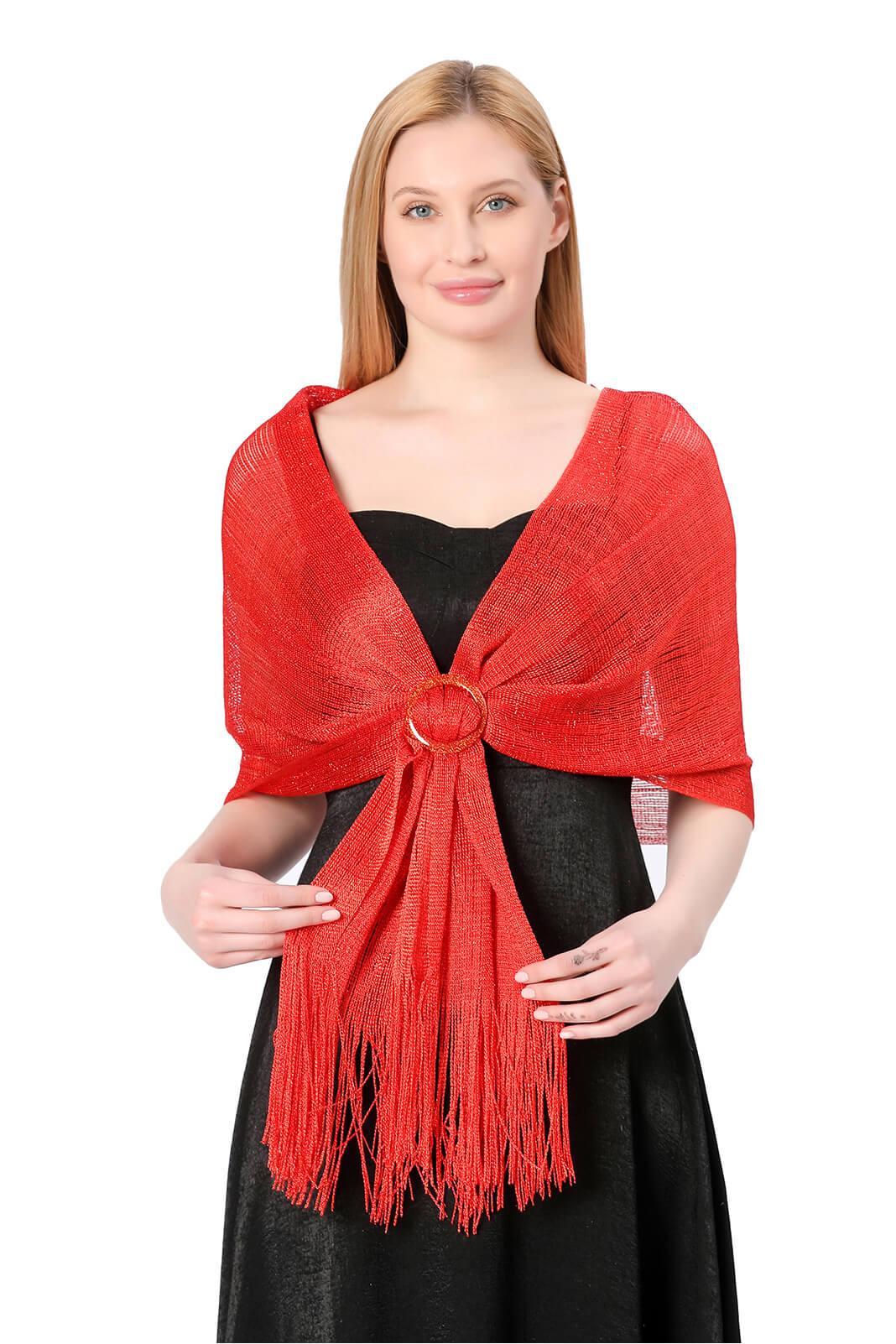 Polyester Shawl with Tassels Clasp CJ0103