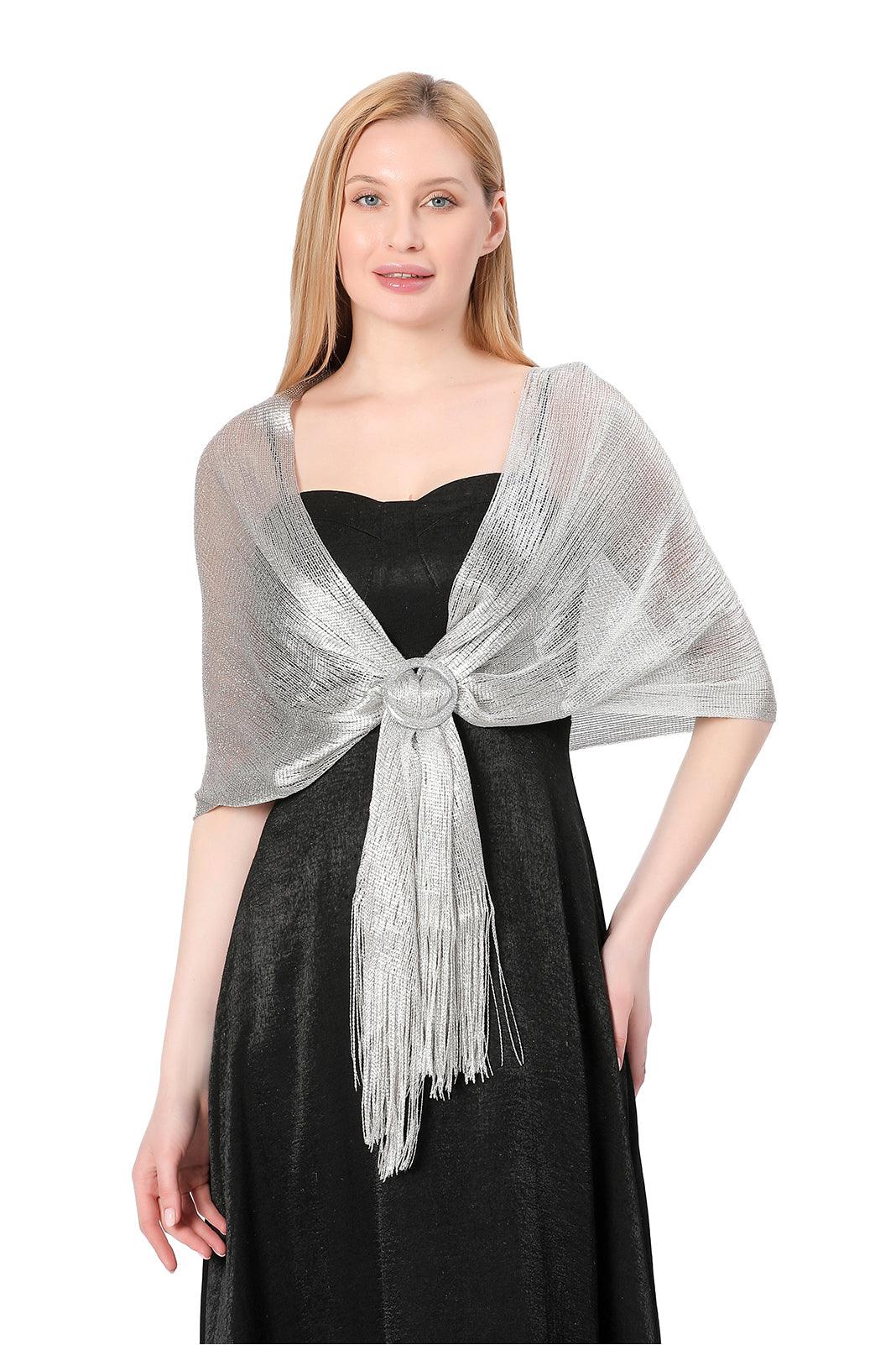 Polyester Shawl with Tassels Clasp CJ0103