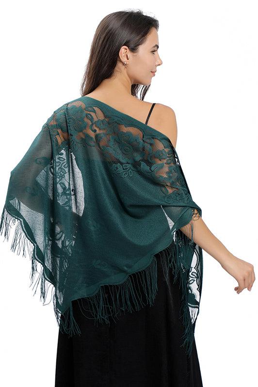 Lace Shawl with Tassels CJ0104 - COCOMELODY