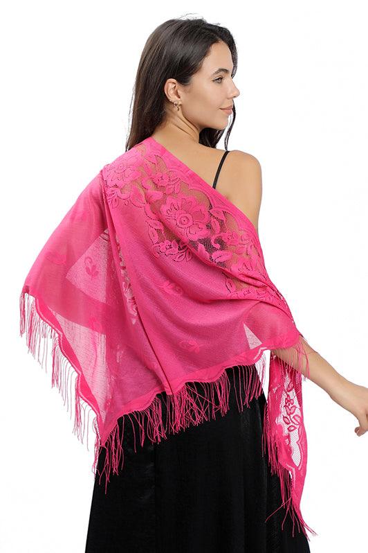 Lace Shawl with Tassels CJ0104 - COCOMELODY