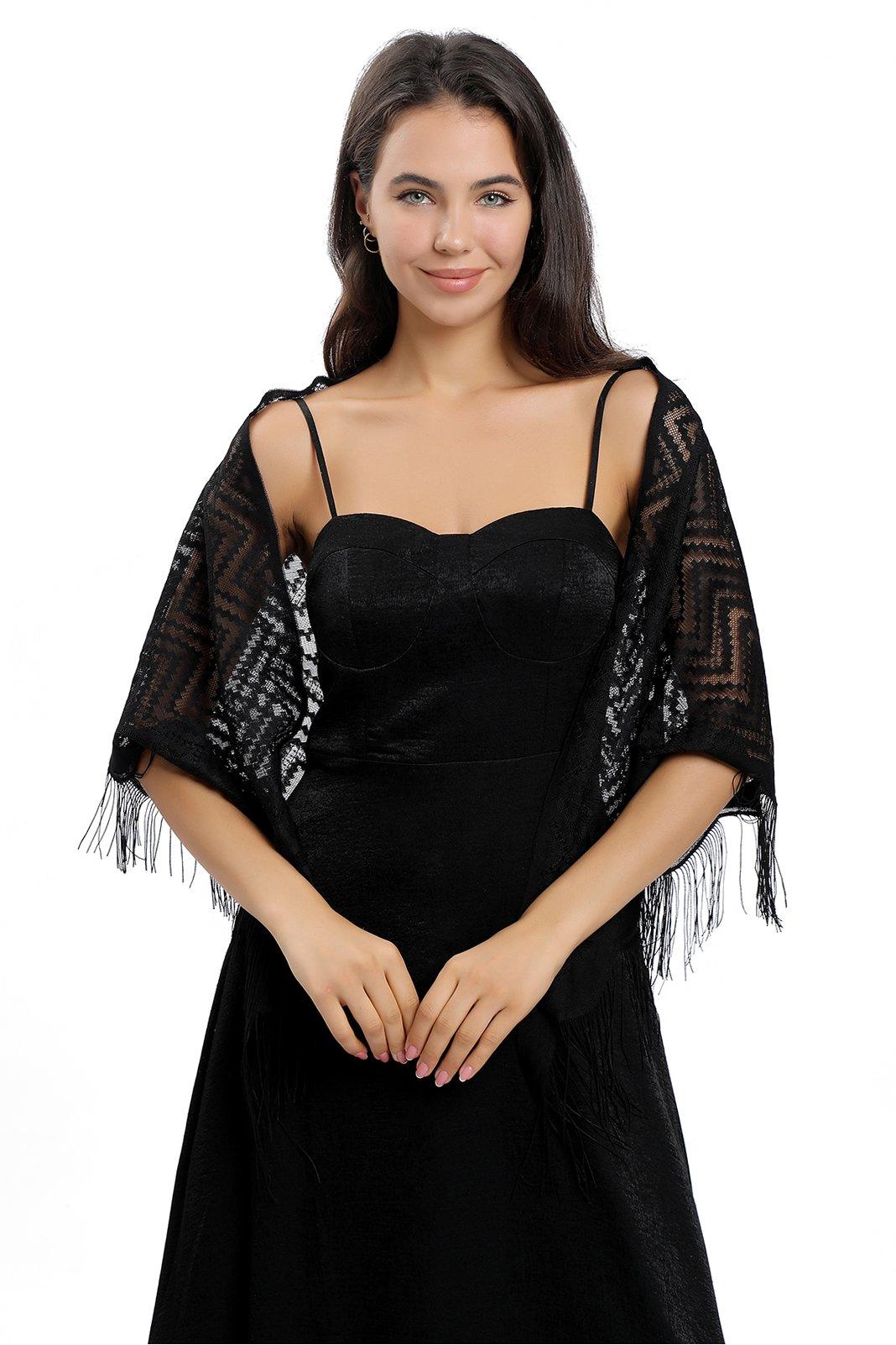 Lace Shawl with Tassels CJ0113 - COCOMELODY