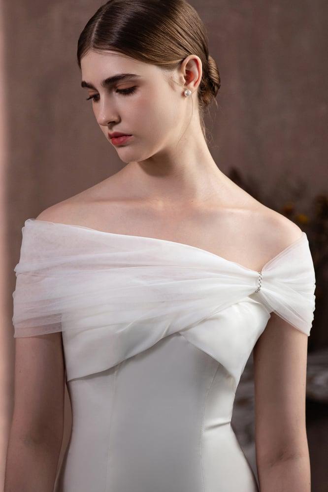 Tulle Shawl with Clasp CJ0117 - COCOMELODY