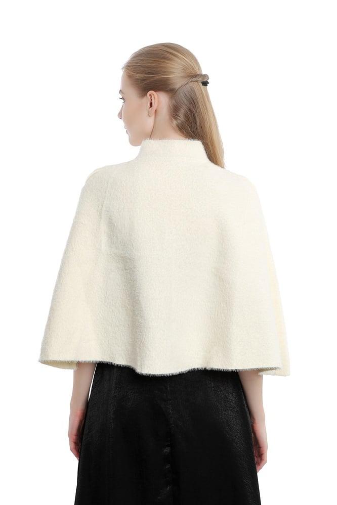 Faux Fur Shawl with Clasp CJ0121 - COCOMELODY