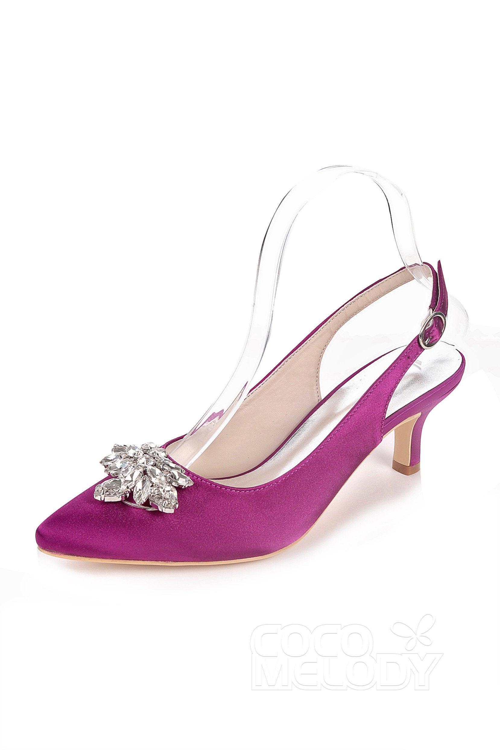 Low Heel Silk-Like Sling Back Dress Shoes CK0064 - COCOMELODY