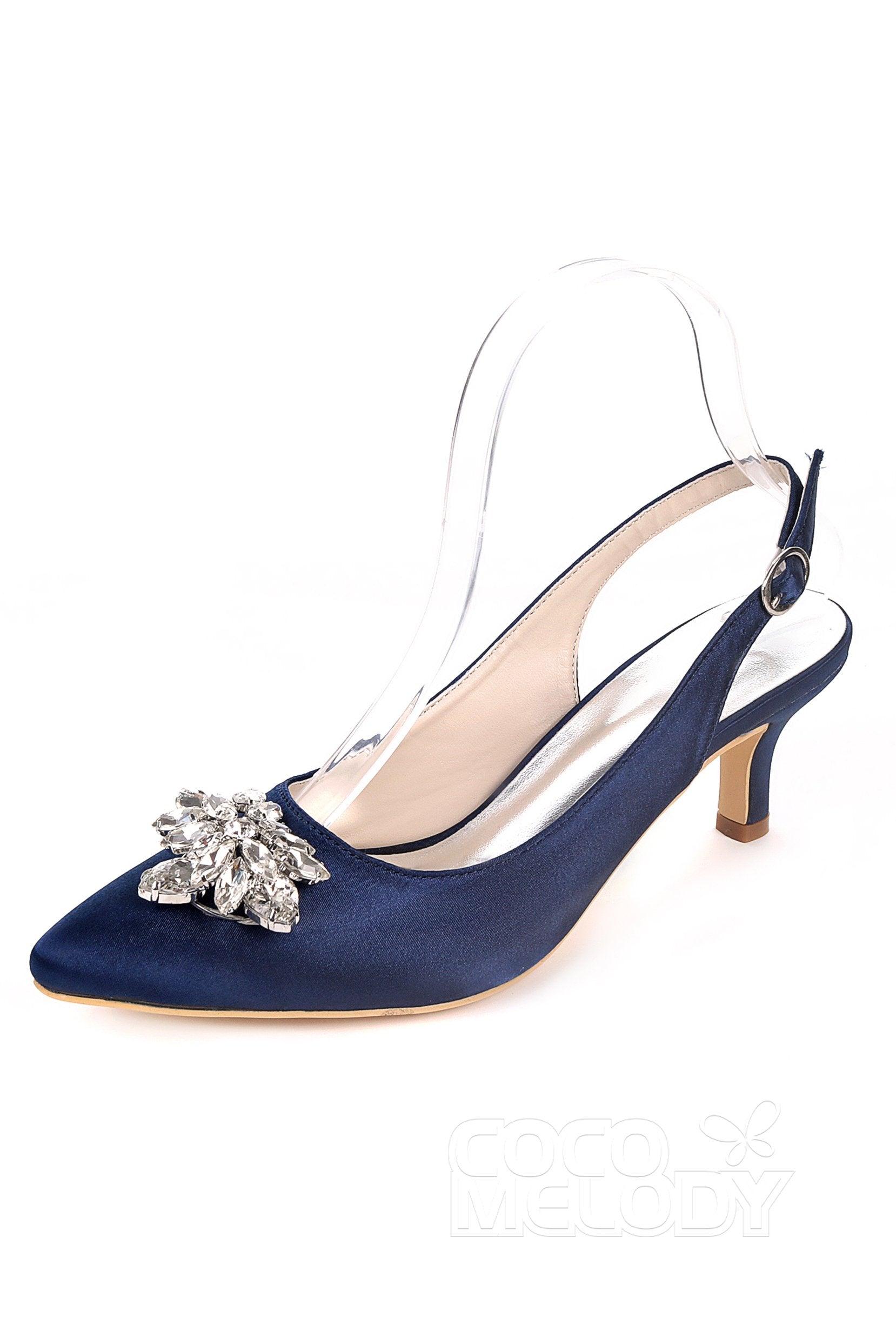 Low Heel Silk-Like Sling Back Dress Shoes CK0064 - COCOMELODY
