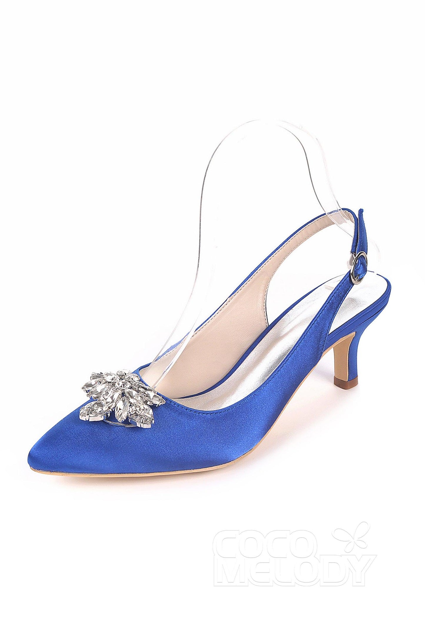 Low Heel Silk-Like Sling Back Dress Shoes CK0064 - COCOMELODY