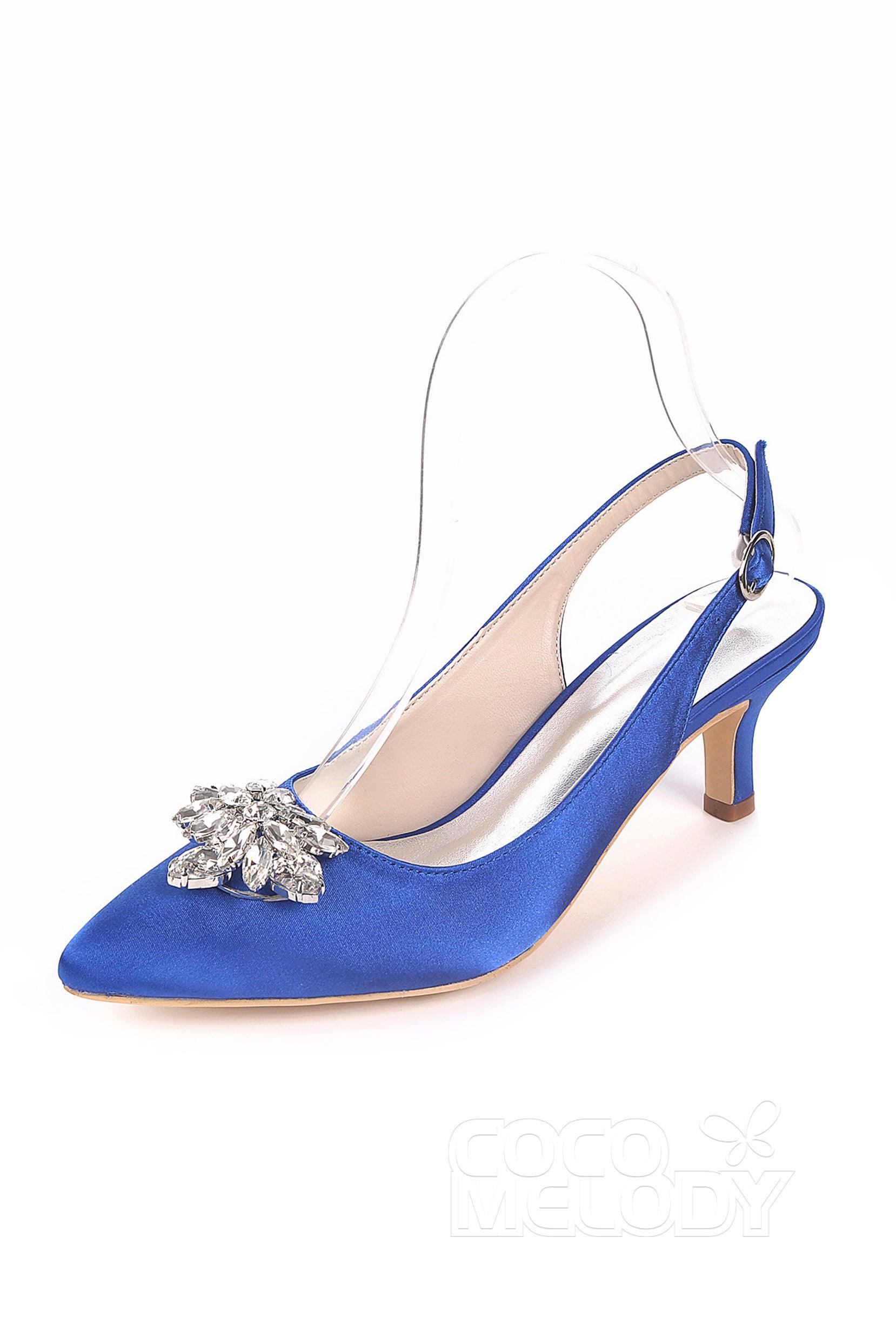 Low Heel Silk-Like Sling Back Dress Shoes CK0064 - COCOMELODY