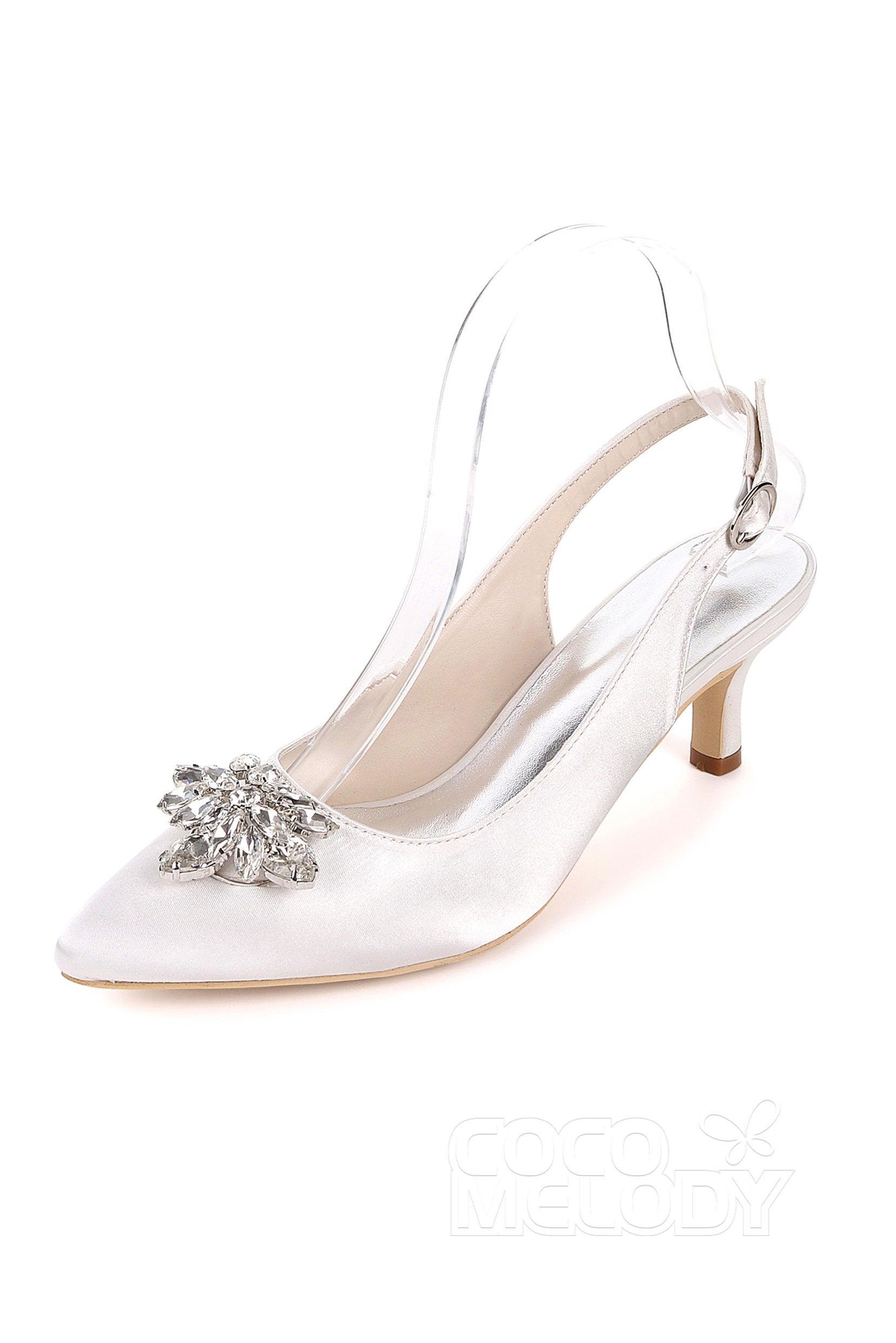 Low Heel Silk-Like Sling Back Dress Shoes CK0064 - COCOMELODY