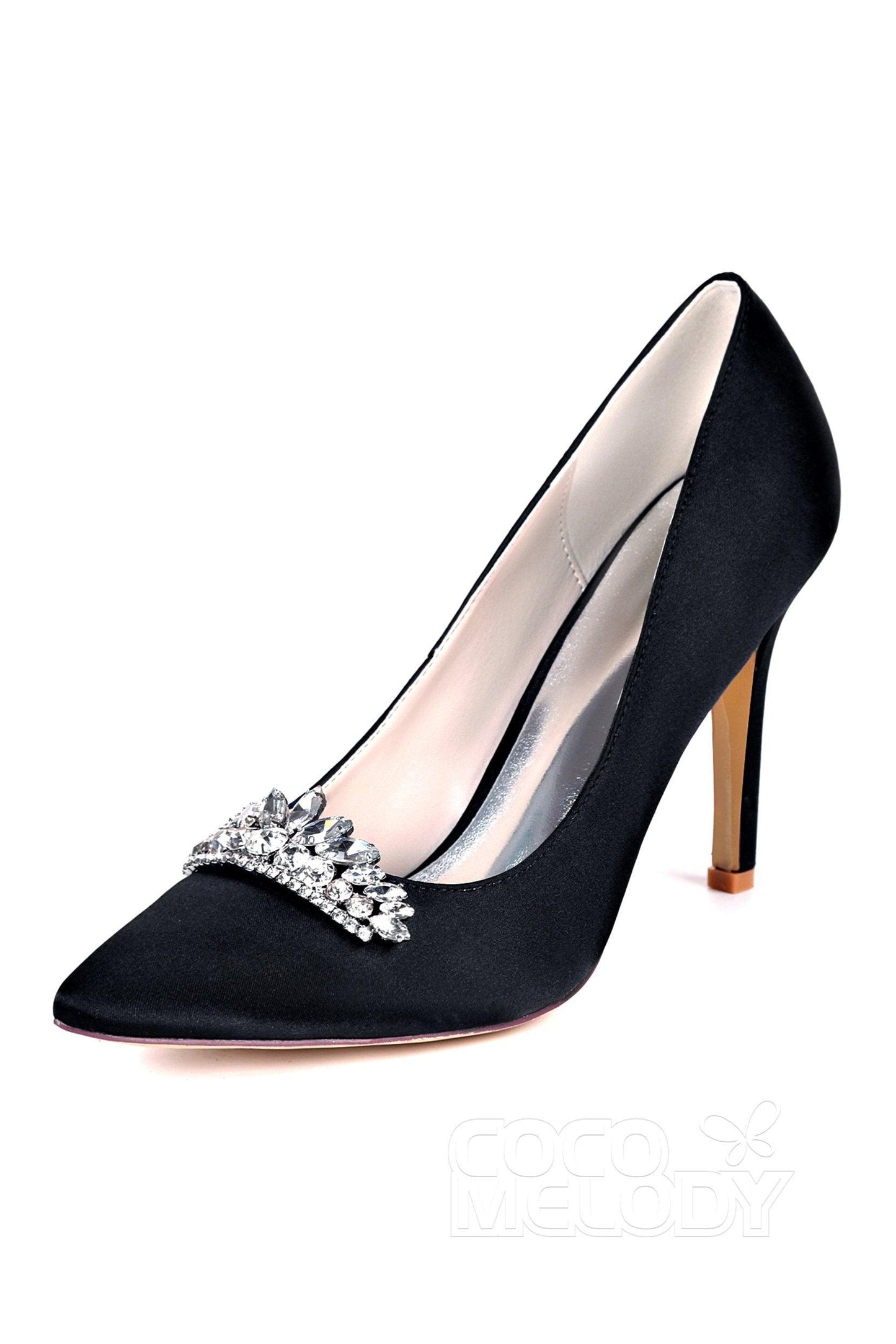 Stiletto Heel Silk-Like Heels Bridal Shoes CK0067 - COCOMELODY