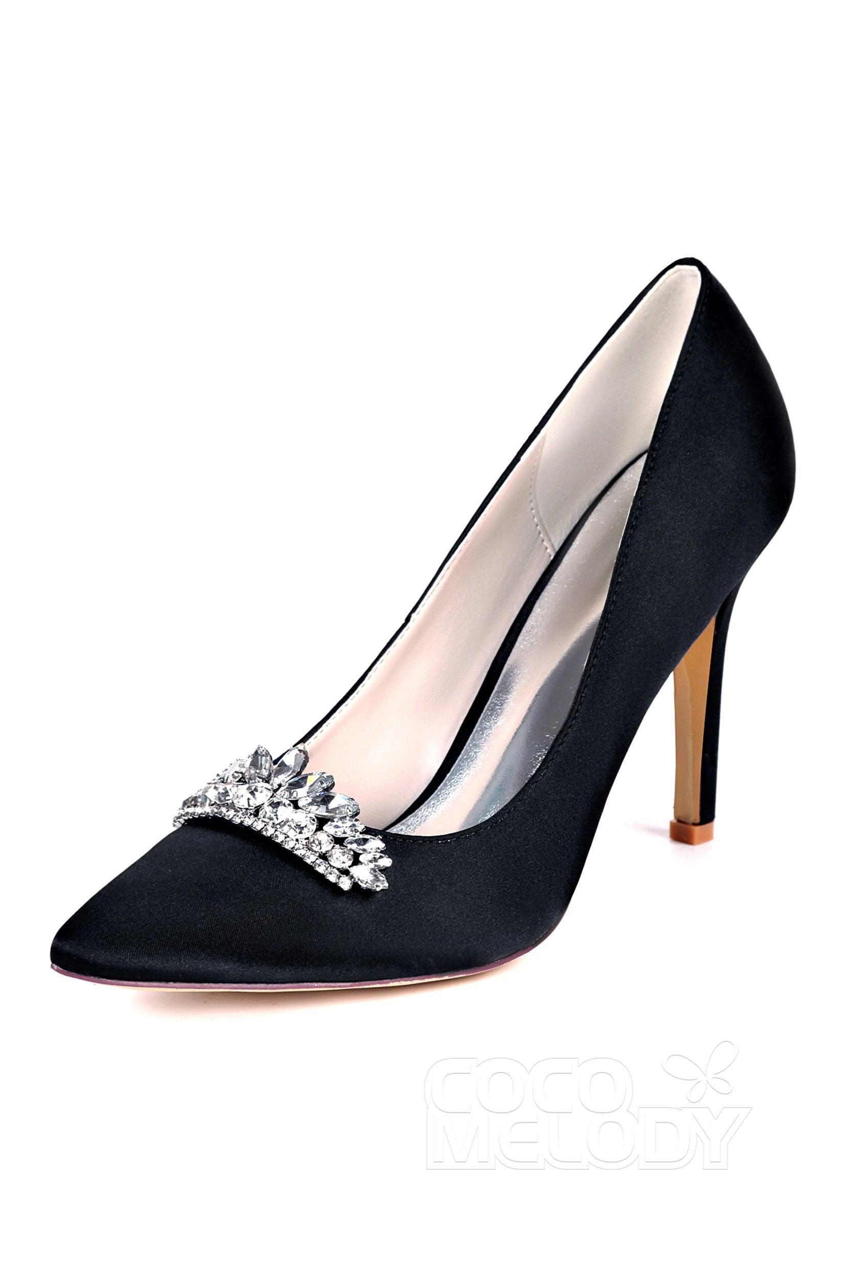 Stiletto Heel Silk-Like Heels Bridal Shoes CK0067 - COCOMELODY