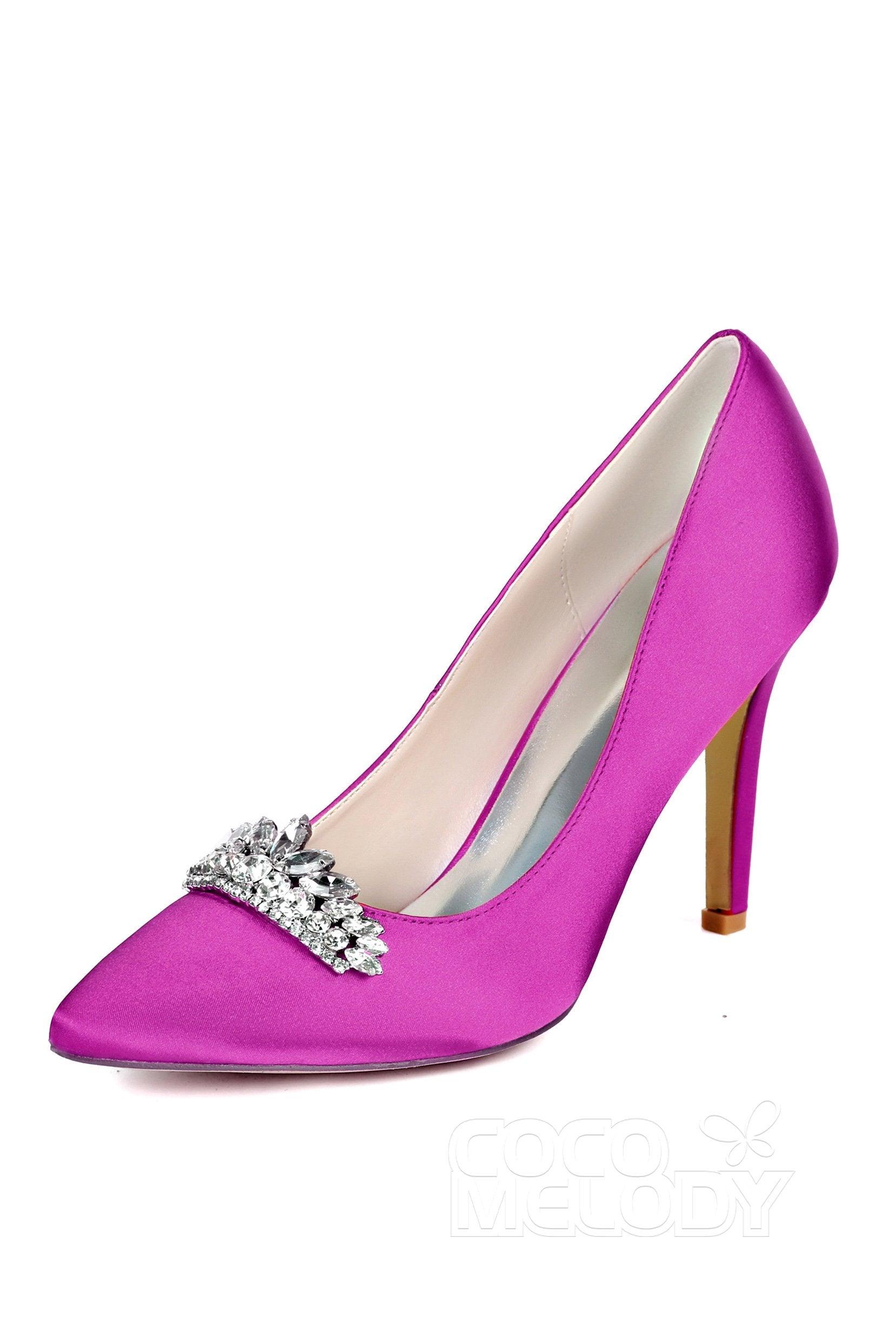 Stiletto Heel Silk-Like Heels Bridal Shoes CK0067 - COCOMELODY