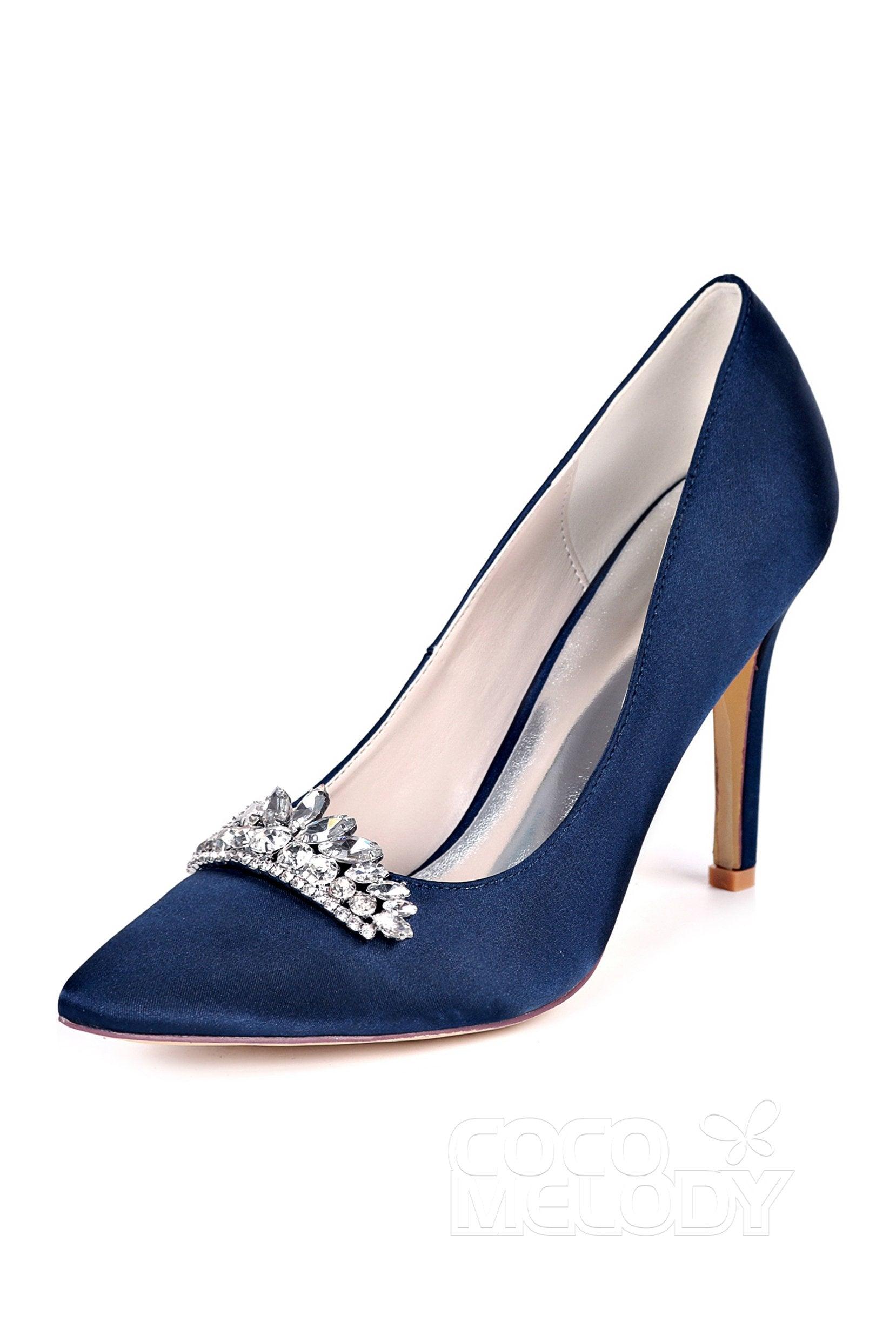 Stiletto Heel Silk-Like Heels Bridal Shoes CK0067 - COCOMELODY