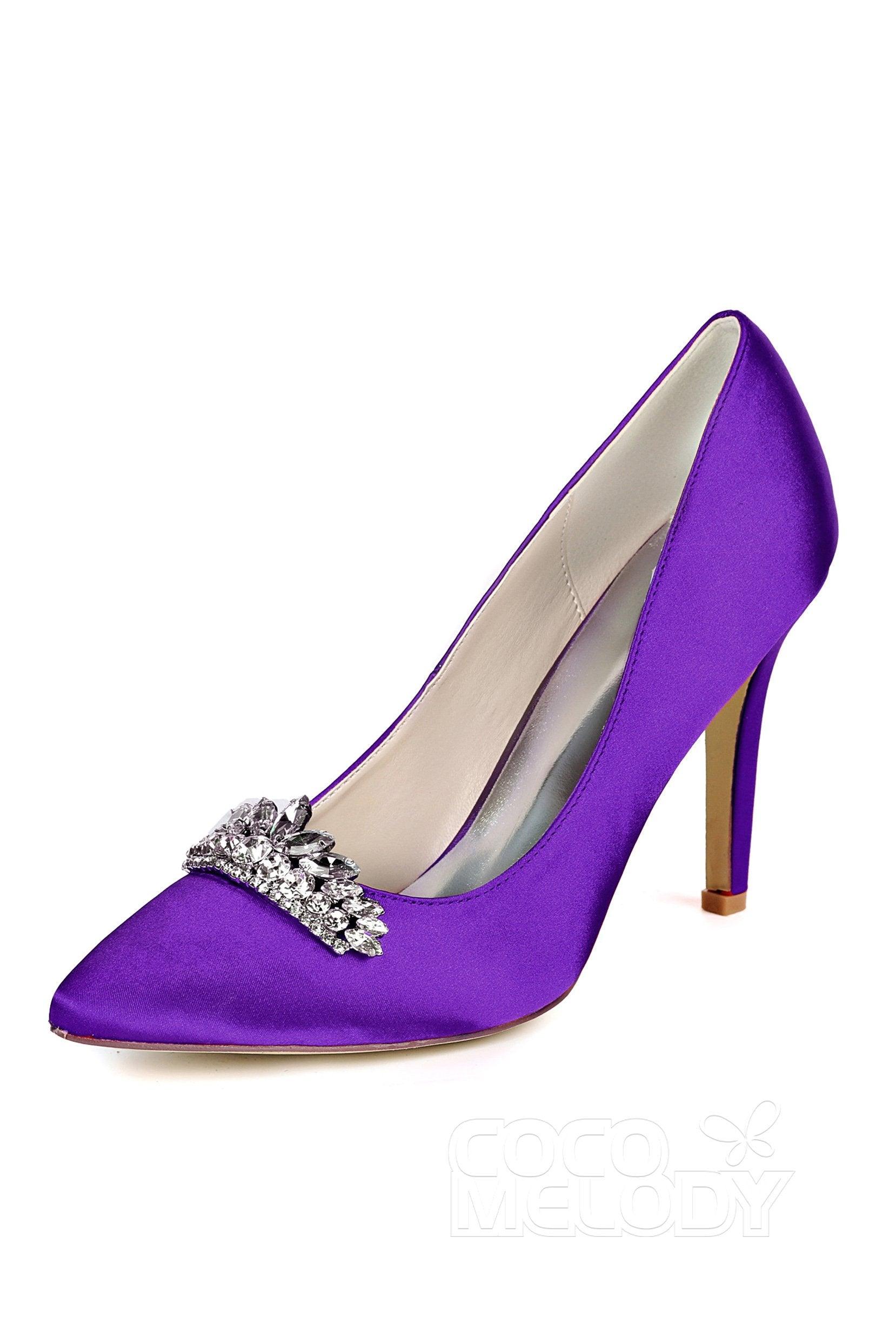 Stiletto Heel Silk-Like Heels Bridal Shoes CK0067 - COCOMELODY