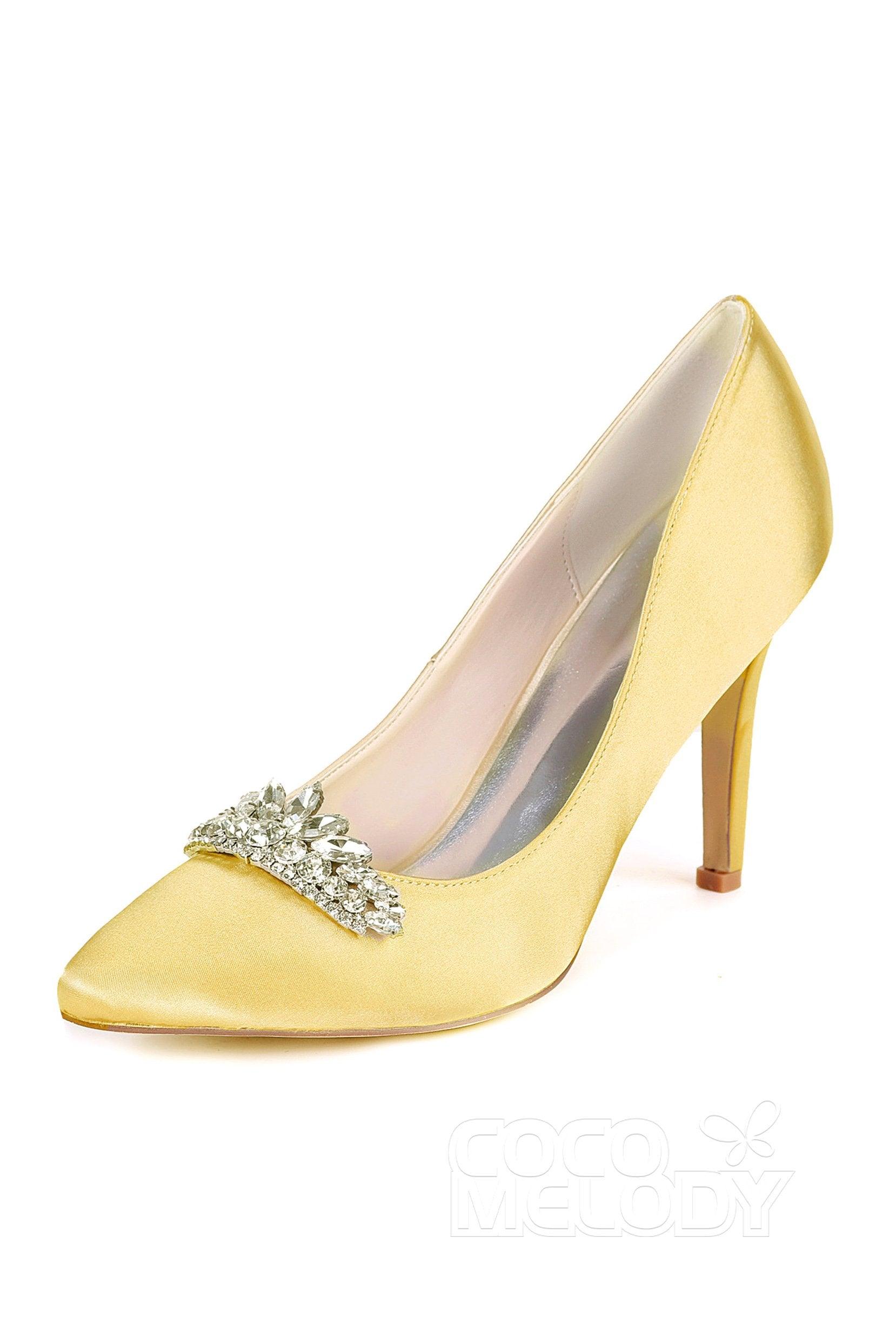 Stiletto Heel Silk-Like Heels Bridal Shoes CK0067 - COCOMELODY