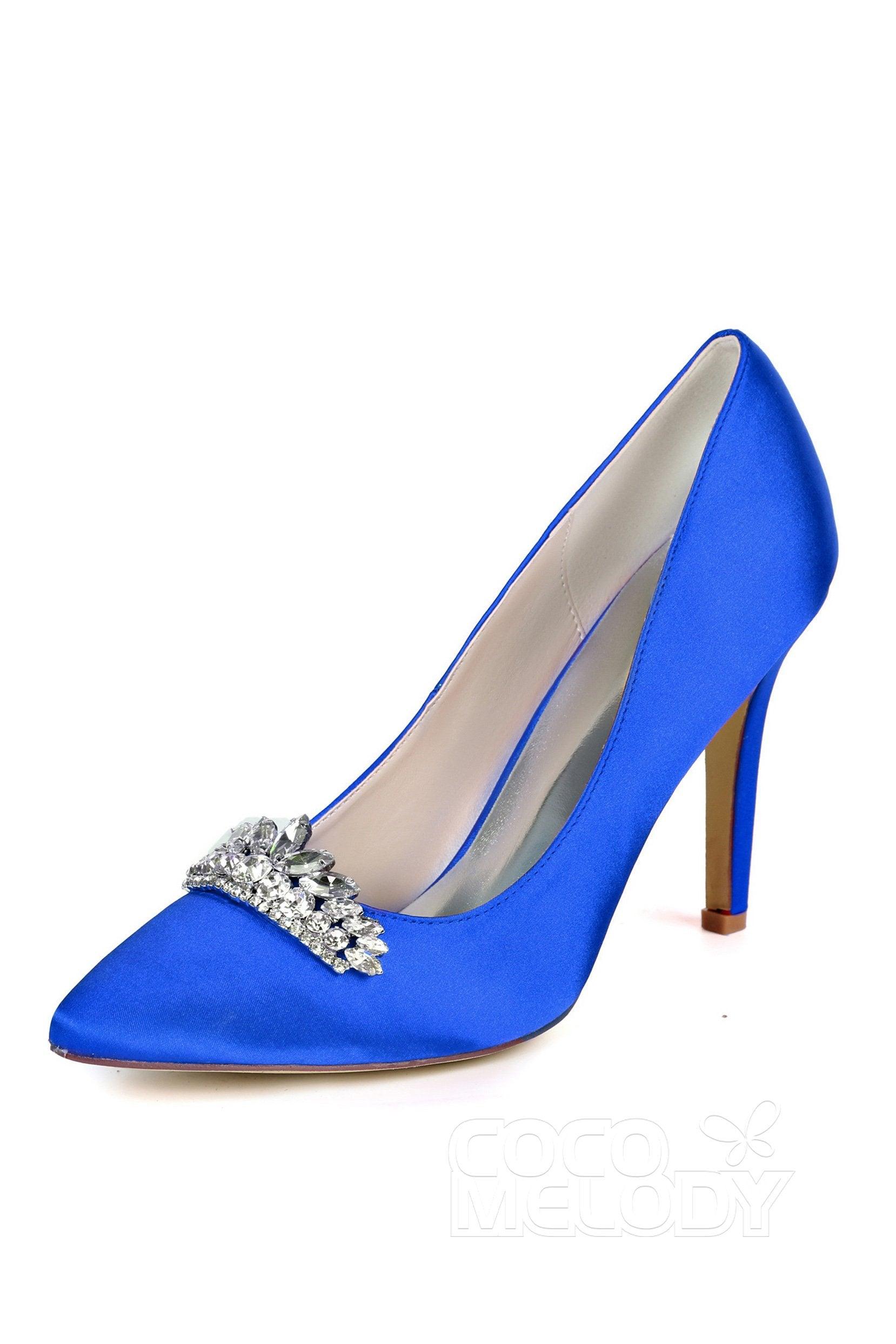 Stiletto Heel Silk-Like Heels Bridal Shoes CK0067 - COCOMELODY