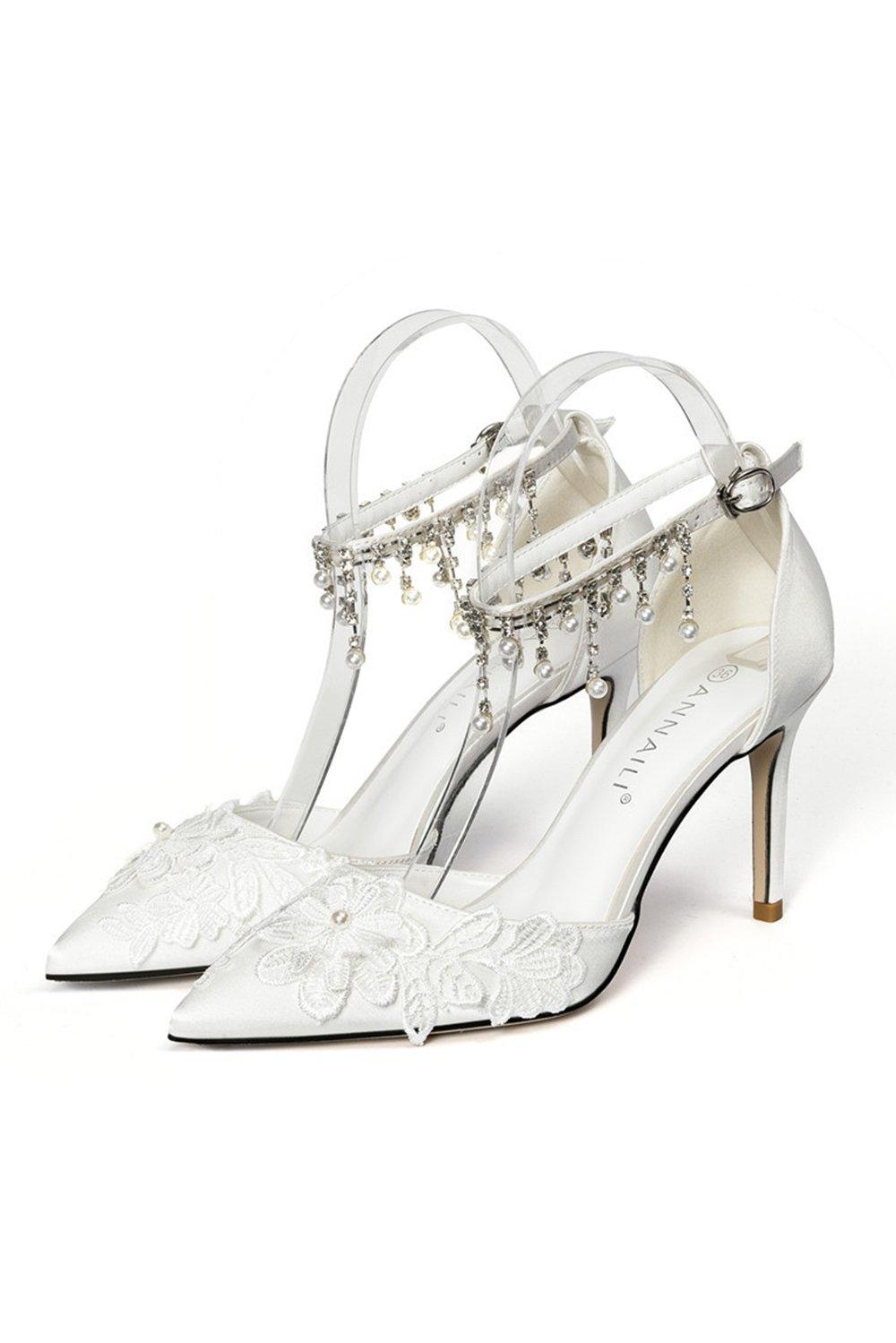 Stiletto Heel 9cm Satin Heels Bridal Shoes CK0110 - COCOMELODY