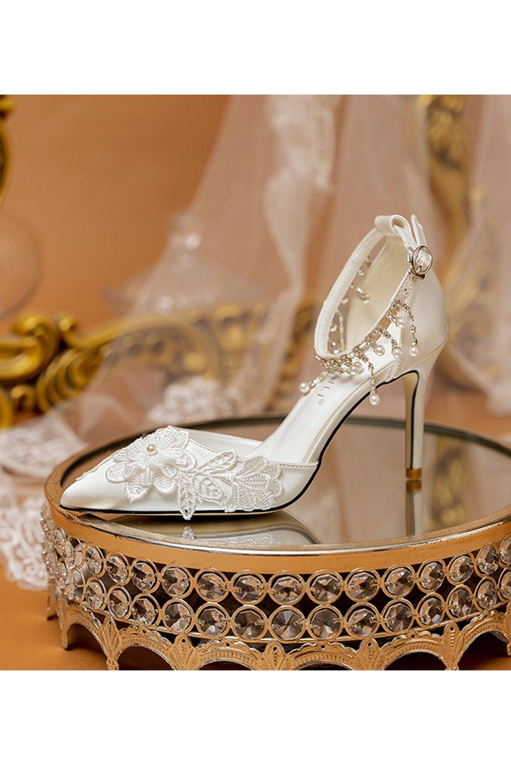 Stiletto Heel 9cm Satin Heels Bridal Shoes CK0110 - COCOMELODY