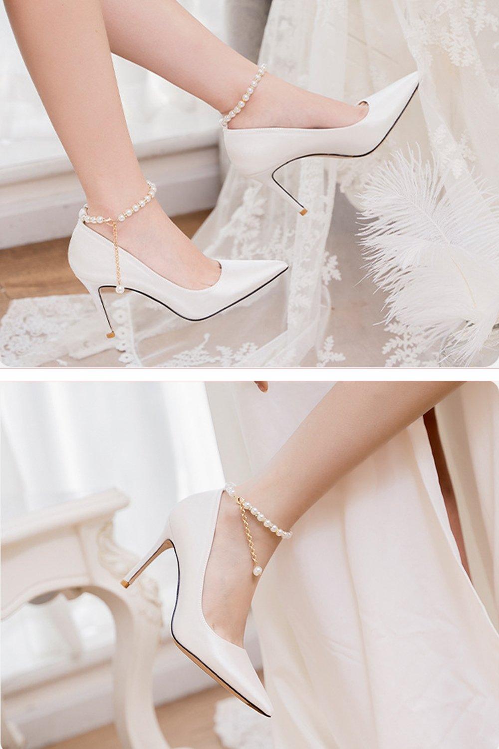 Stiletto Heel 9cm Satin Heels Bridal Shoes CK0114 - COCOMELODY