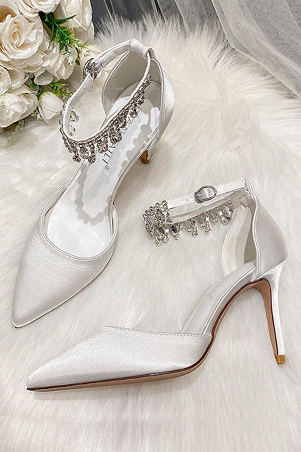 Stiletto Heel 9cm Satin Heels Bridal Shoes CK0119 - COCOMELODY