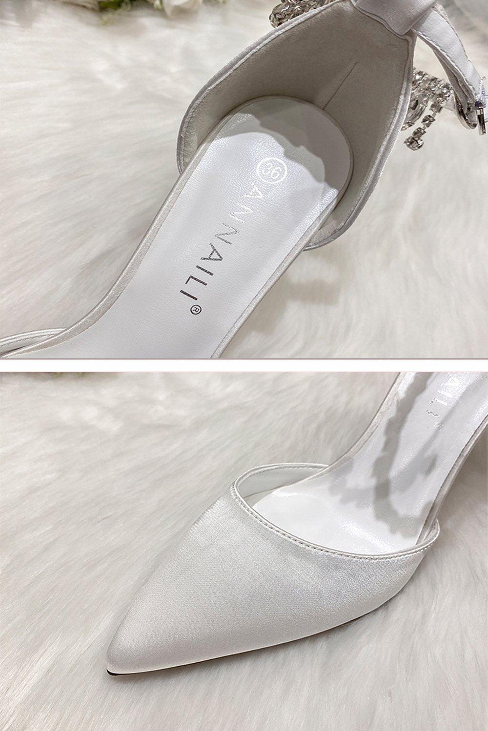Stiletto Heel 9cm Satin Heels Bridal Shoes CK0119 - COCOMELODY