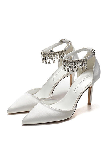Stiletto Heel 9cm Satin Heels Bridal Shoes CK0119 - COCOMELODY
