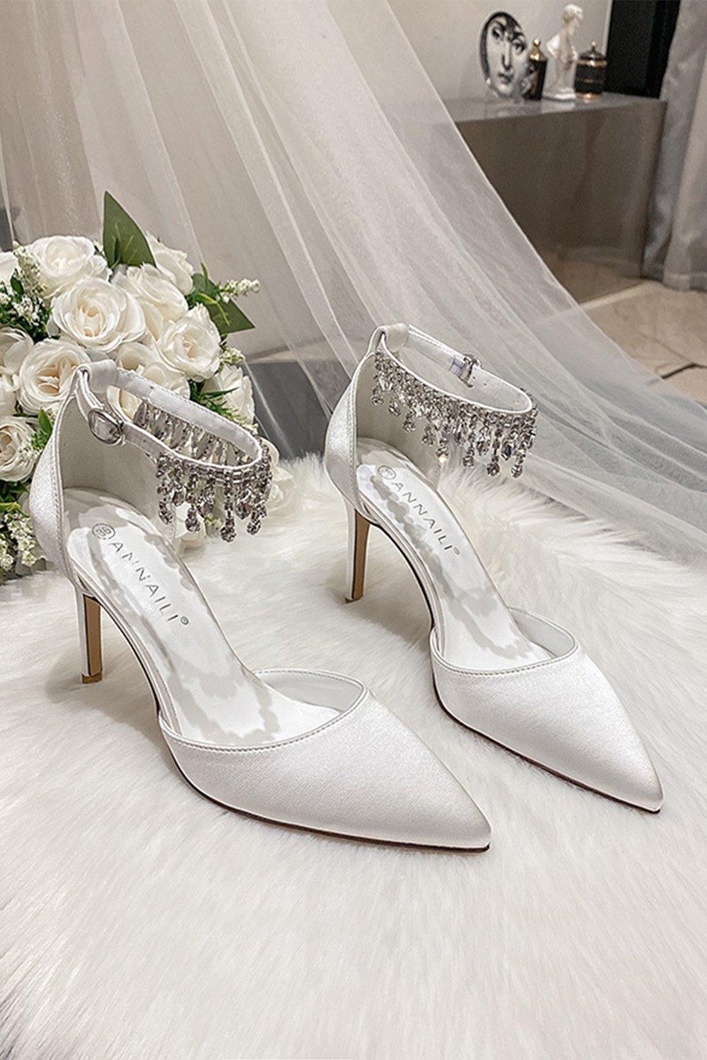 Stiletto Heel 9cm Satin Heels Bridal Shoes CK0119 - COCOMELODY