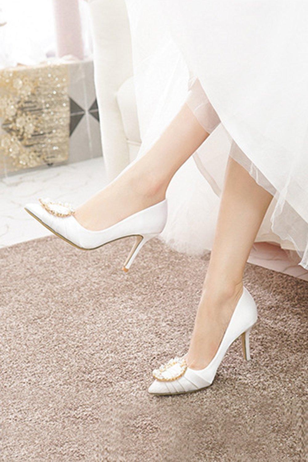 Stiletto Heel 9cm Satin Heels Bridal Shoes CK0125 - COCOMELODY