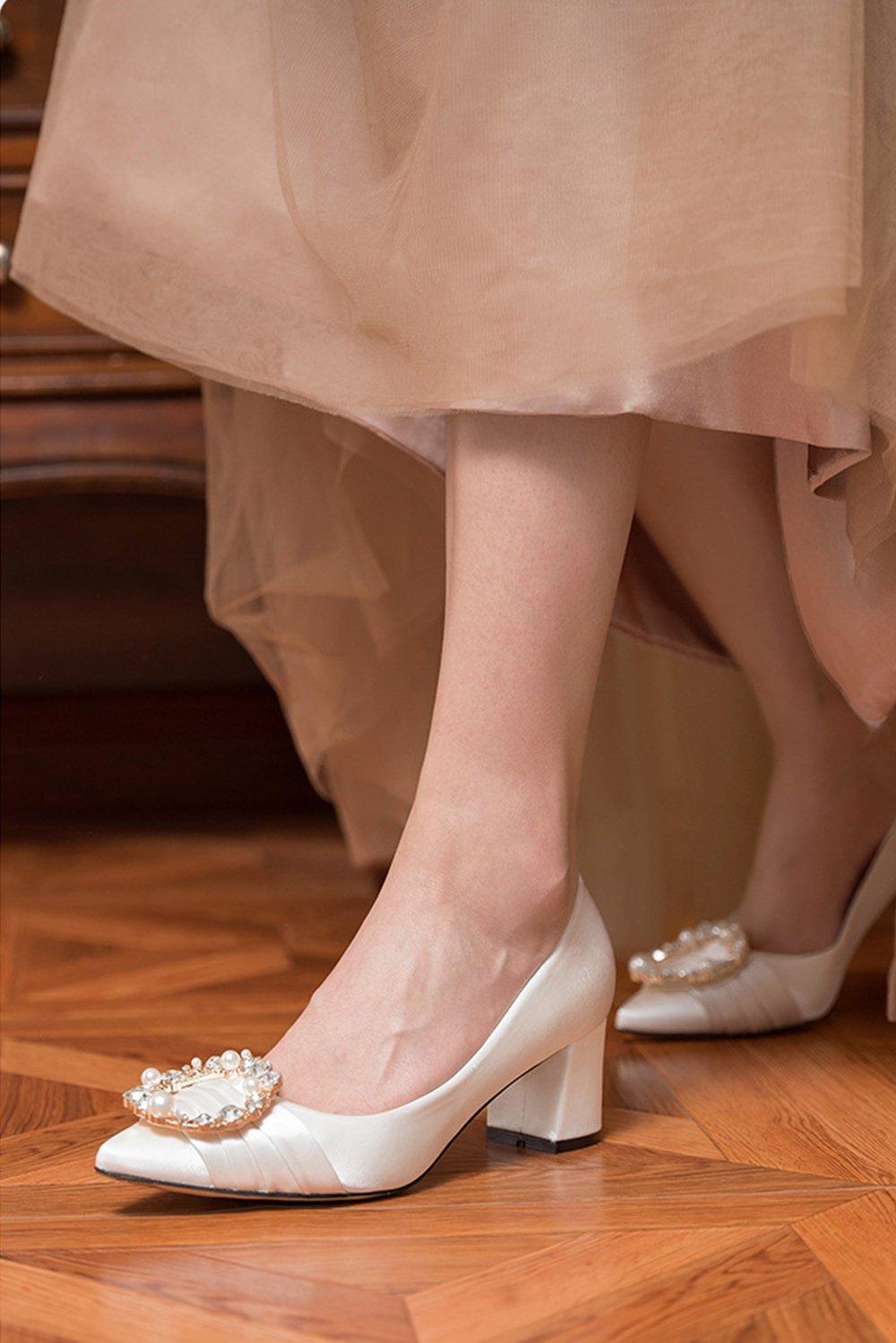 Stiletto Heel 9cm Satin Heels Bridal Shoes CK0125 - COCOMELODY