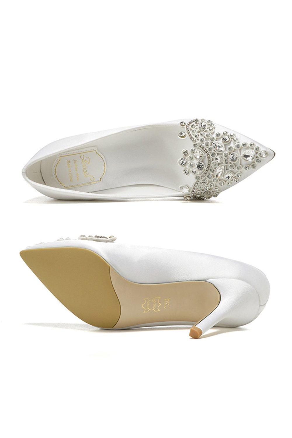 Stiletto Heel 9cm Satin Heels Bridal Shoes CK0128 - COCOMELODY
