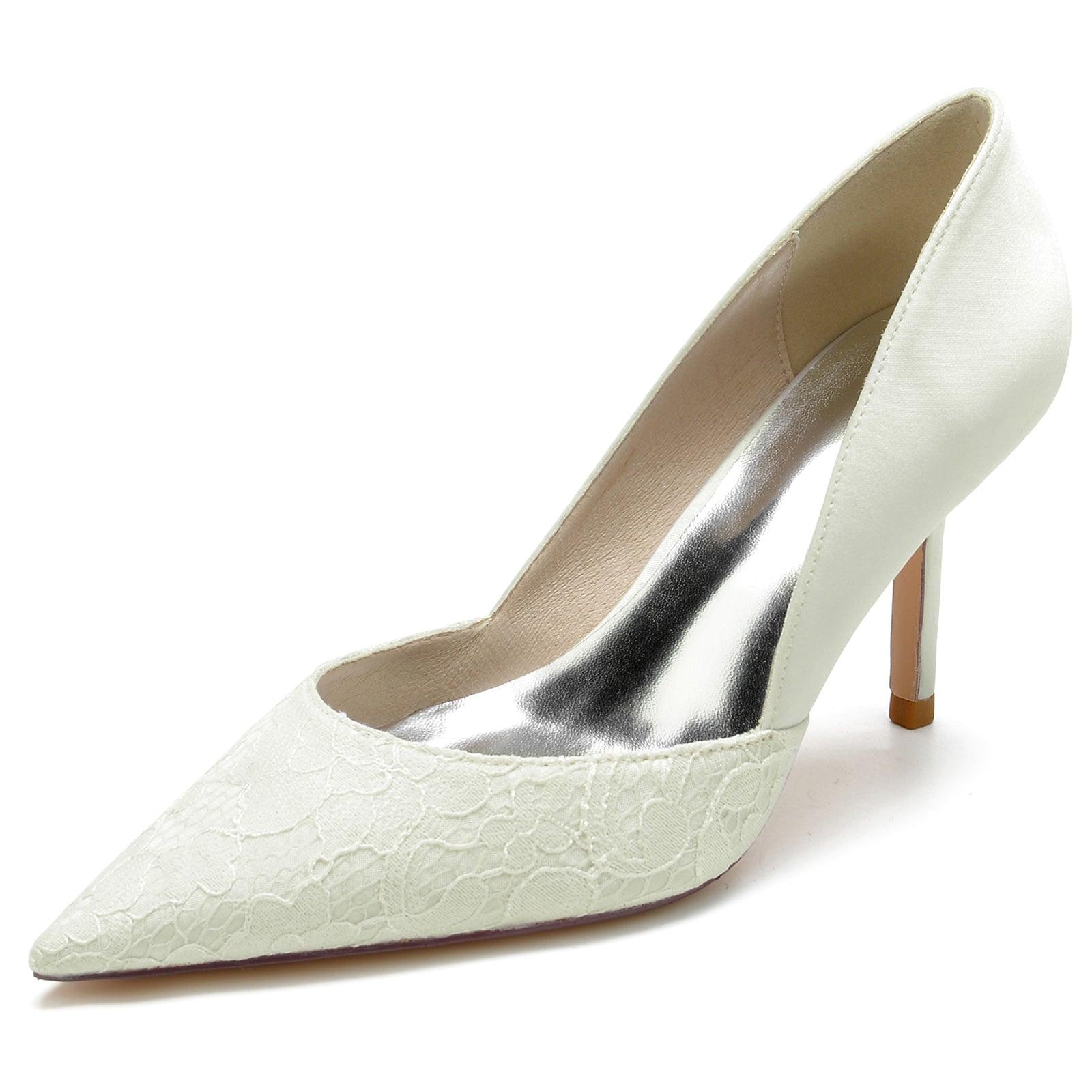 Stiletto Heel 8.5cm Silk-Like Lace Shoes CK0132 - COCOMELODY