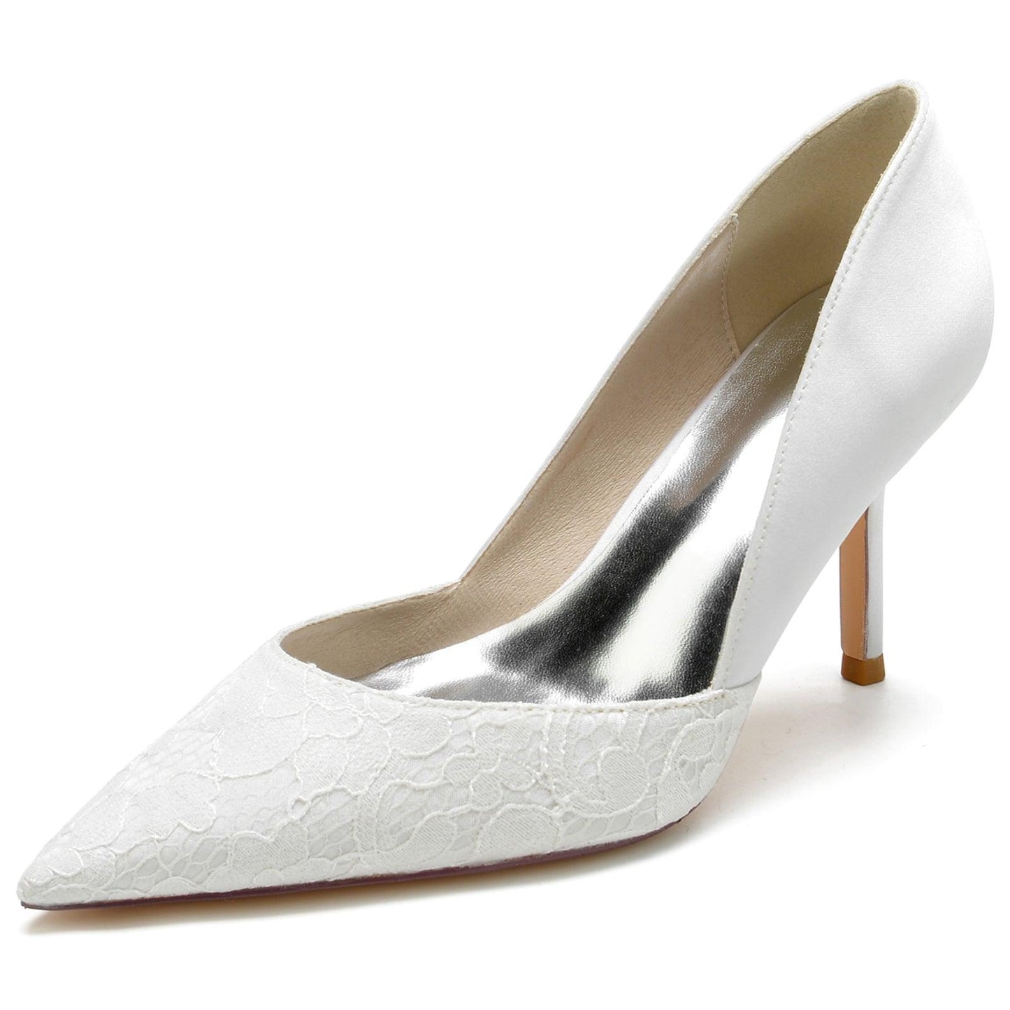 Stiletto Heel 8.5cm Silk-Like Lace Shoes CK0132 - COCOMELODY