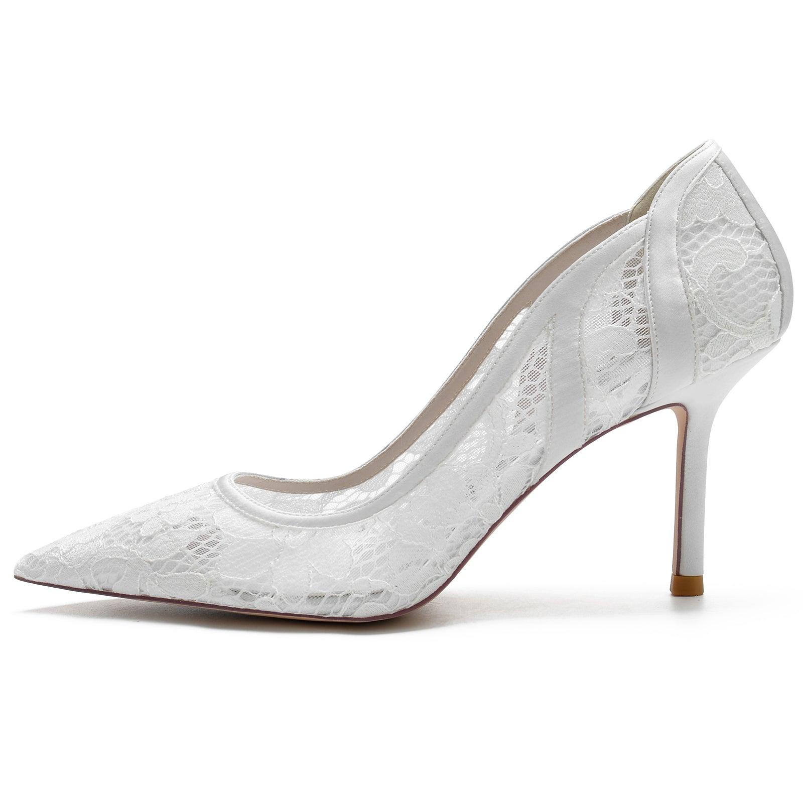Stiletto Heel 8.5cm Silk-Like Lace Shoes CK0139 - COCOMELODY